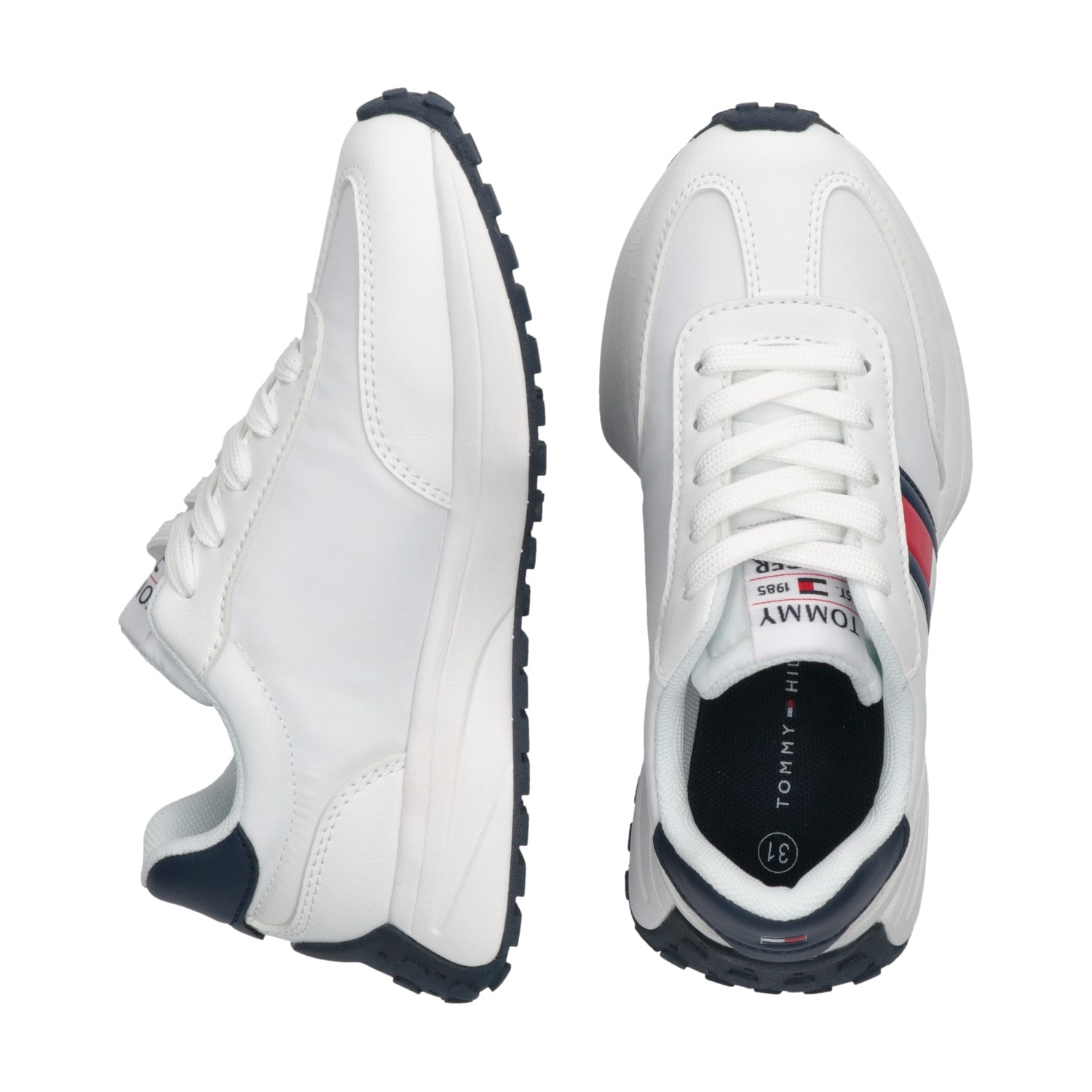 Tommy Hilfiger Sneaker, Runners Sneaker, Retro Sneaker, Schnürschuh mit Logoflag