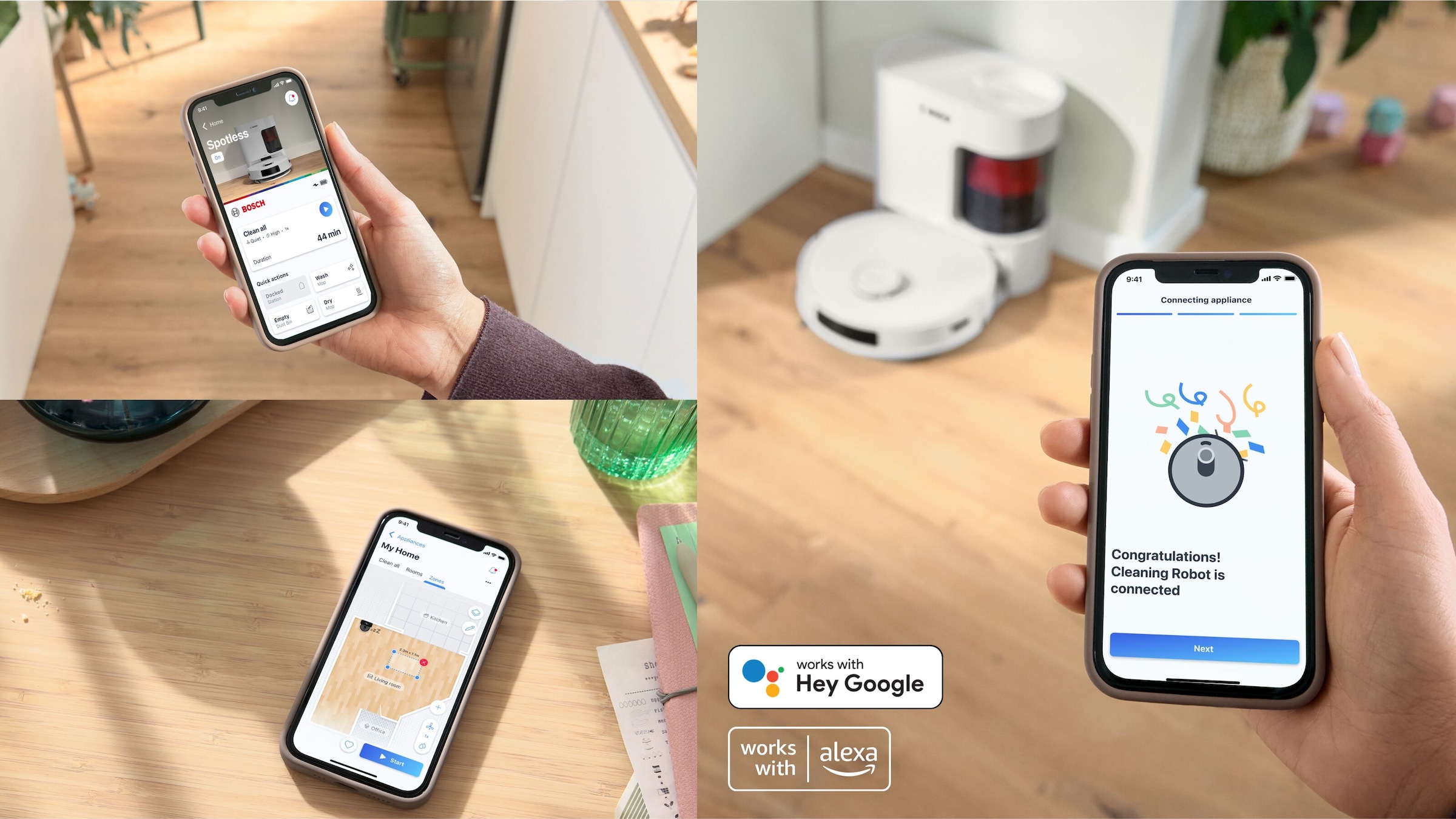 BOSCH Saugroboter »Spotless + BCRD1W, Saugroboter mit Wischfunktion, 11.000 Pa Saugkraft«, Trocken-Servicestation, Infrarot Navigation, Carbon Bürste