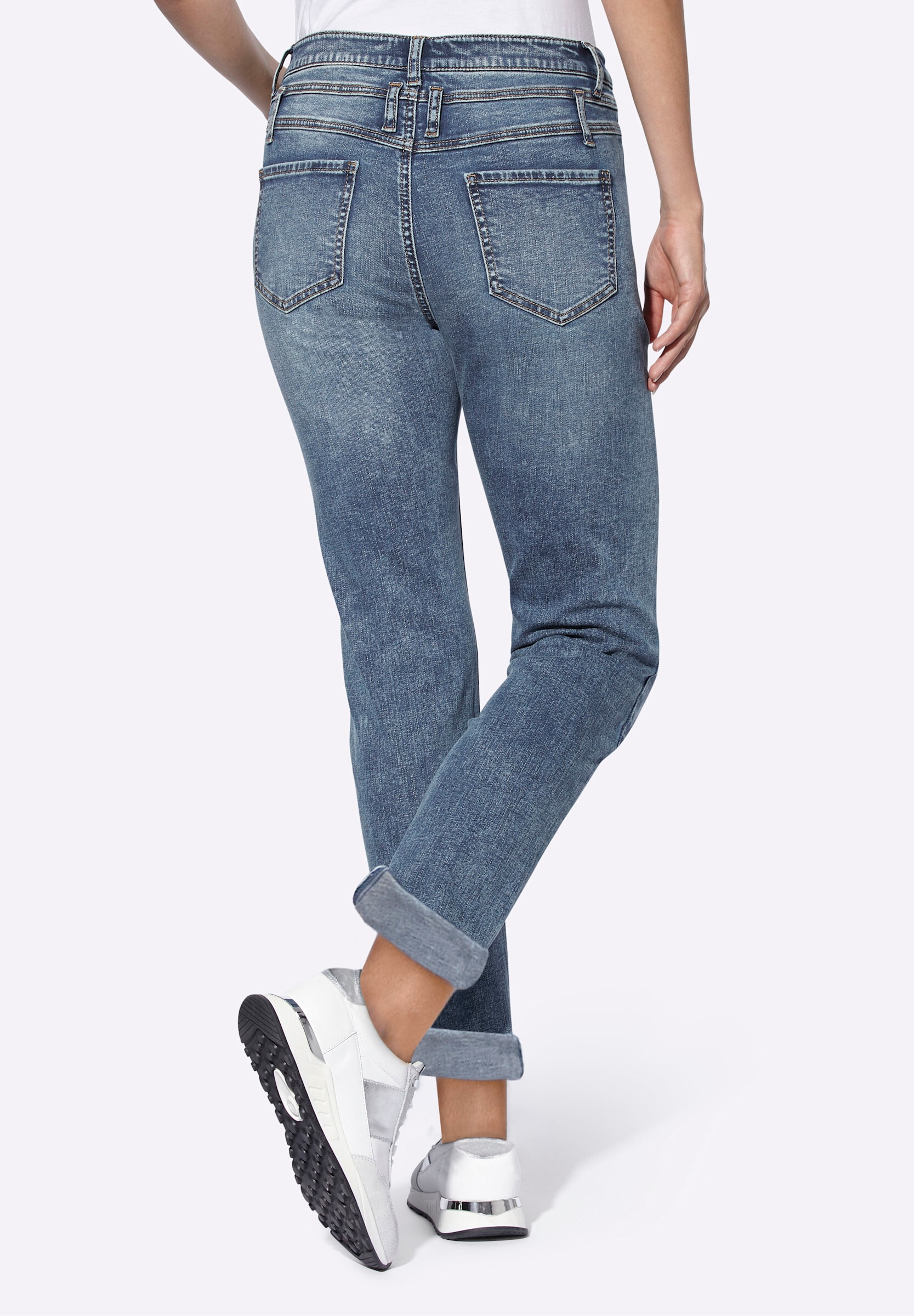 heine Bequeme Jeans »Jeans Jeans mit Steinchen-Verzierung«