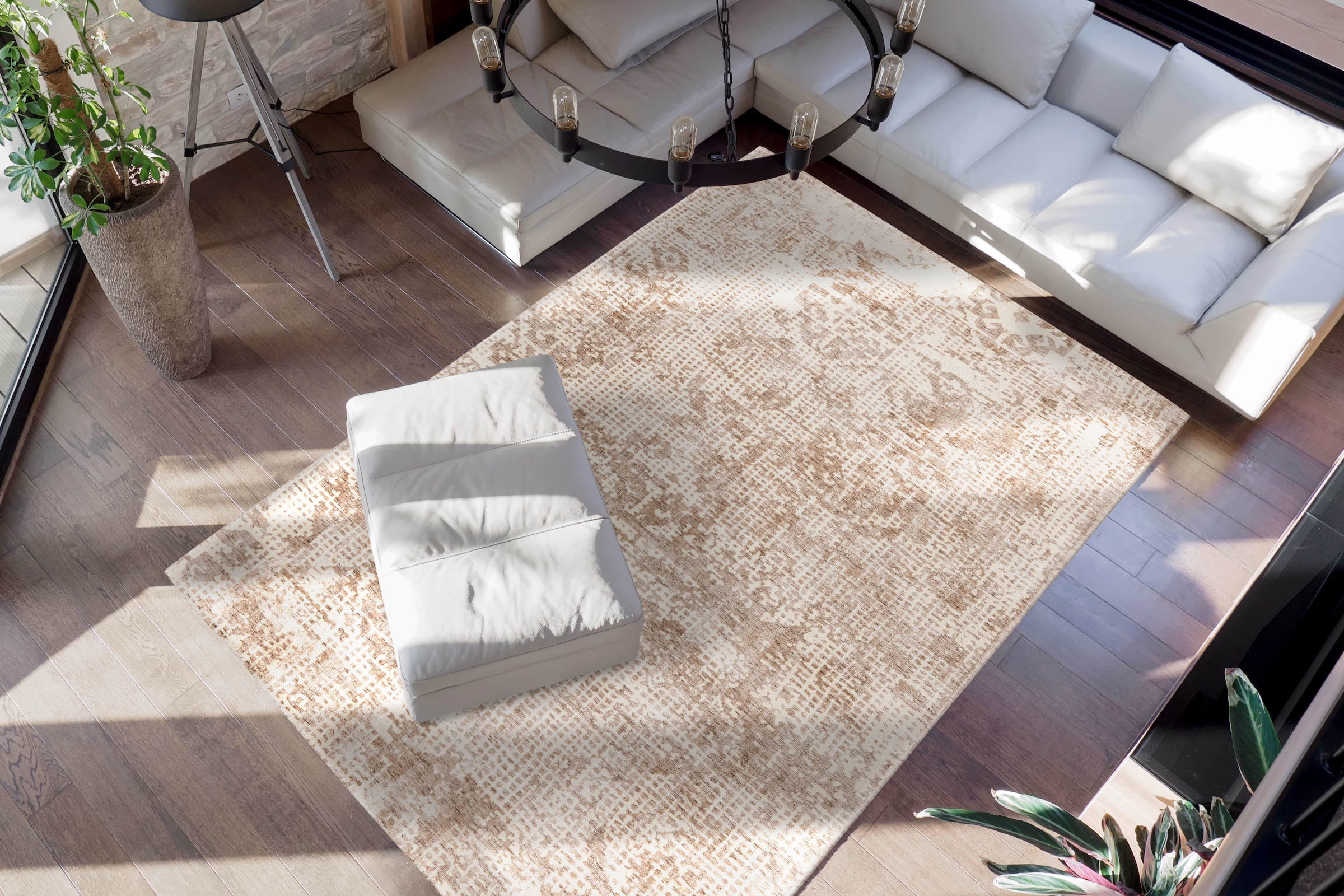 Padiro Teppich »Puerto 225« rechteckig 10 mm Höhe Kurzflor, Viskose, Wohnzimmer, weicher Handweb, Vintage Optik