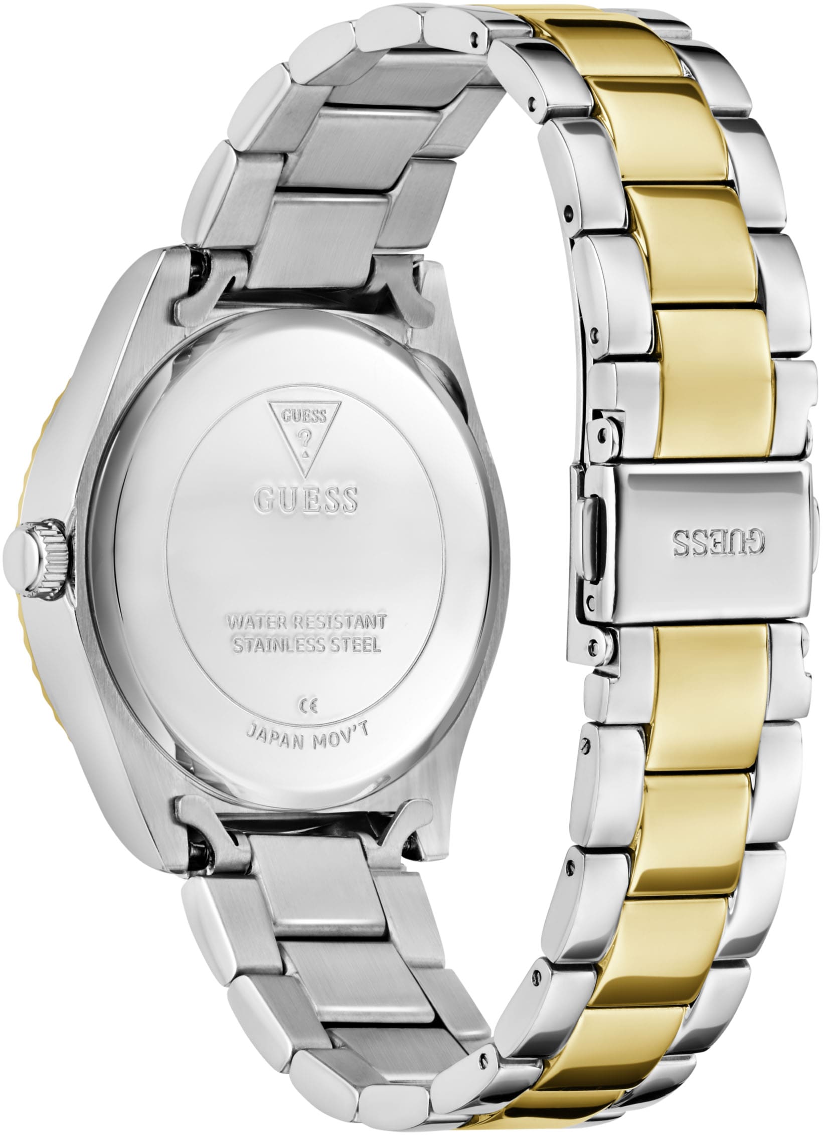 Guess Quarzuhr »LUNA« Armbanduhr, Damenuhr, Edelstahlarmband, analog