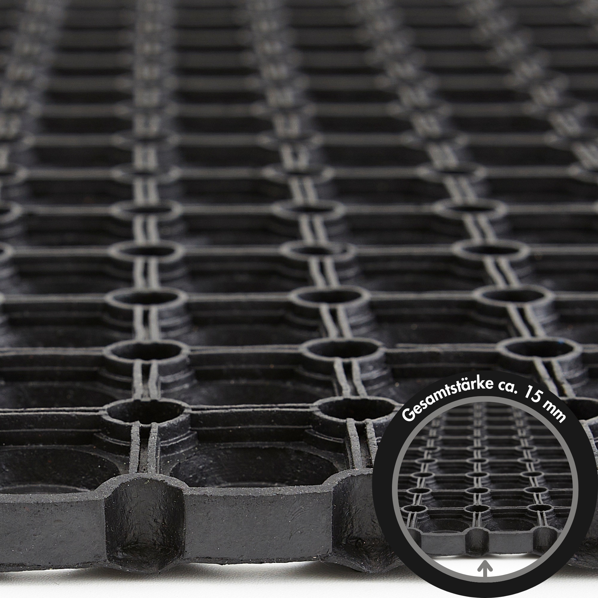 Andiamo Fußmatte »Gummi Ringmatte«, rechteckig, 15 mm Höhe, Schmutzfangmatte, In- und Outdoor geeignet, besonders robust