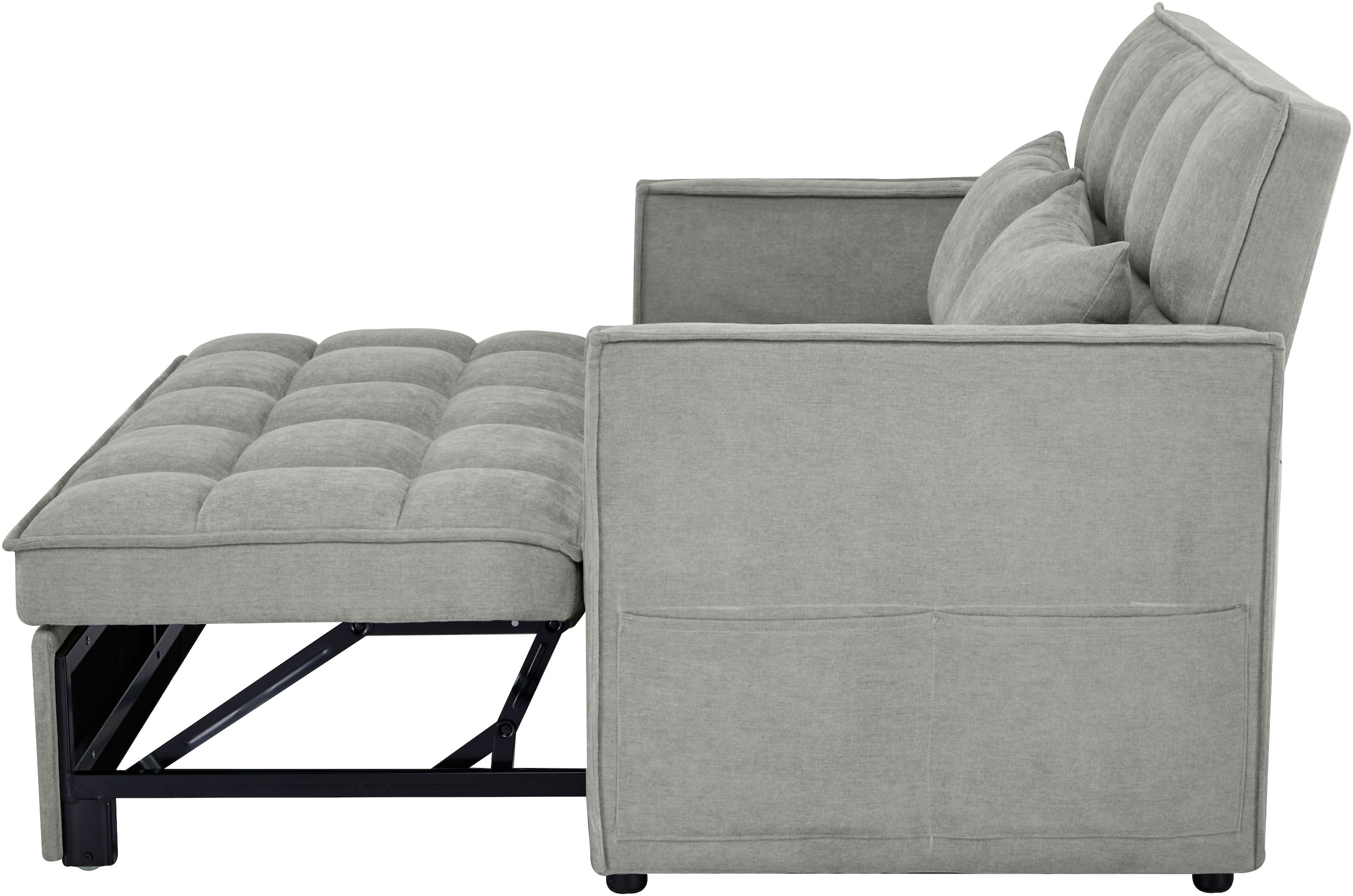 OTTO home Schlafsofa »STEFFO, 159 cm, 2-Sitzer, mit verstellbarer Rückenlehne« Klappmechanismus, Feinstruktur-Bezug, natürliche Farben