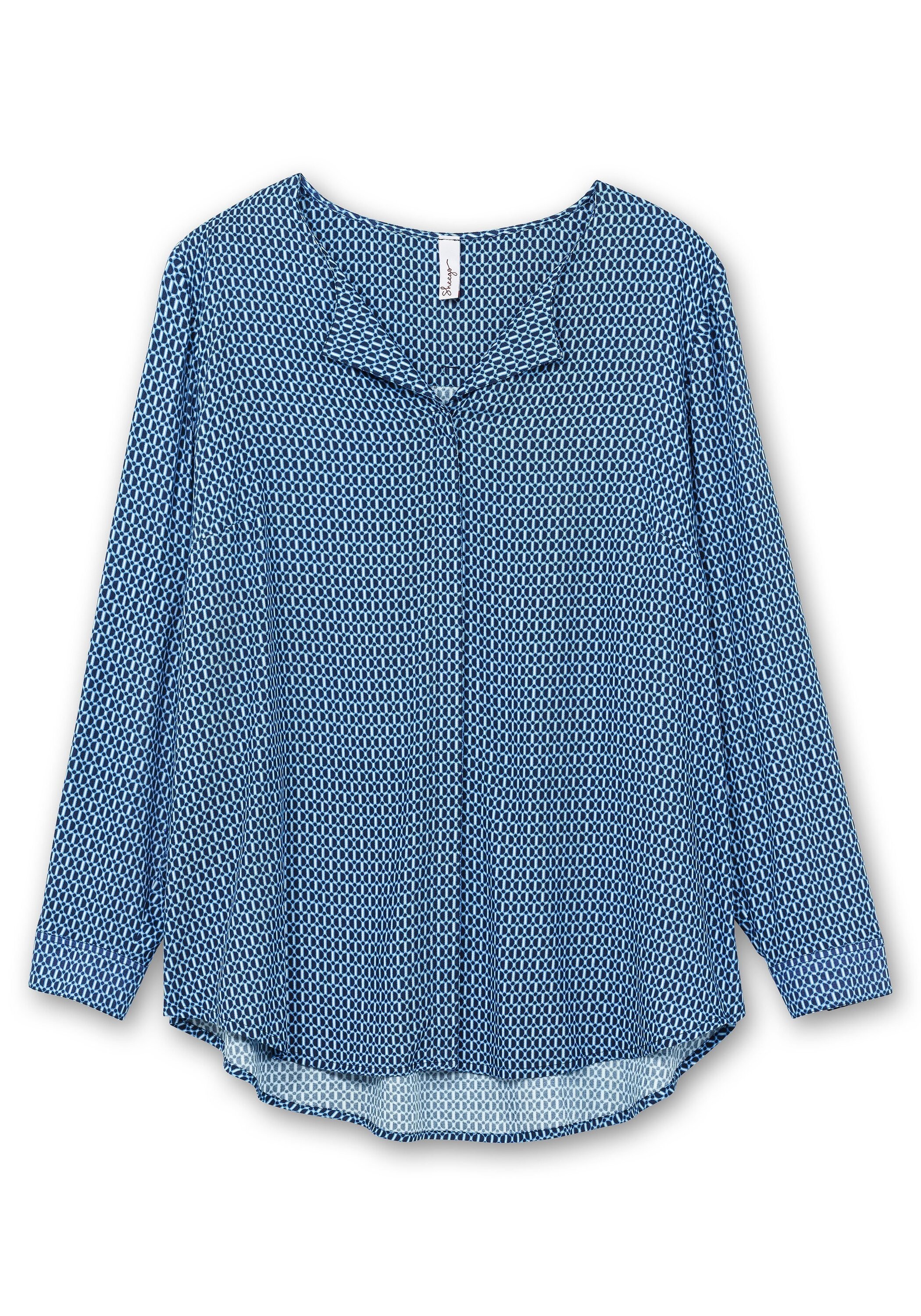 Sheego Hemdbluse »Bluse mit Minimalprint und verdeckter Knopfleiste«