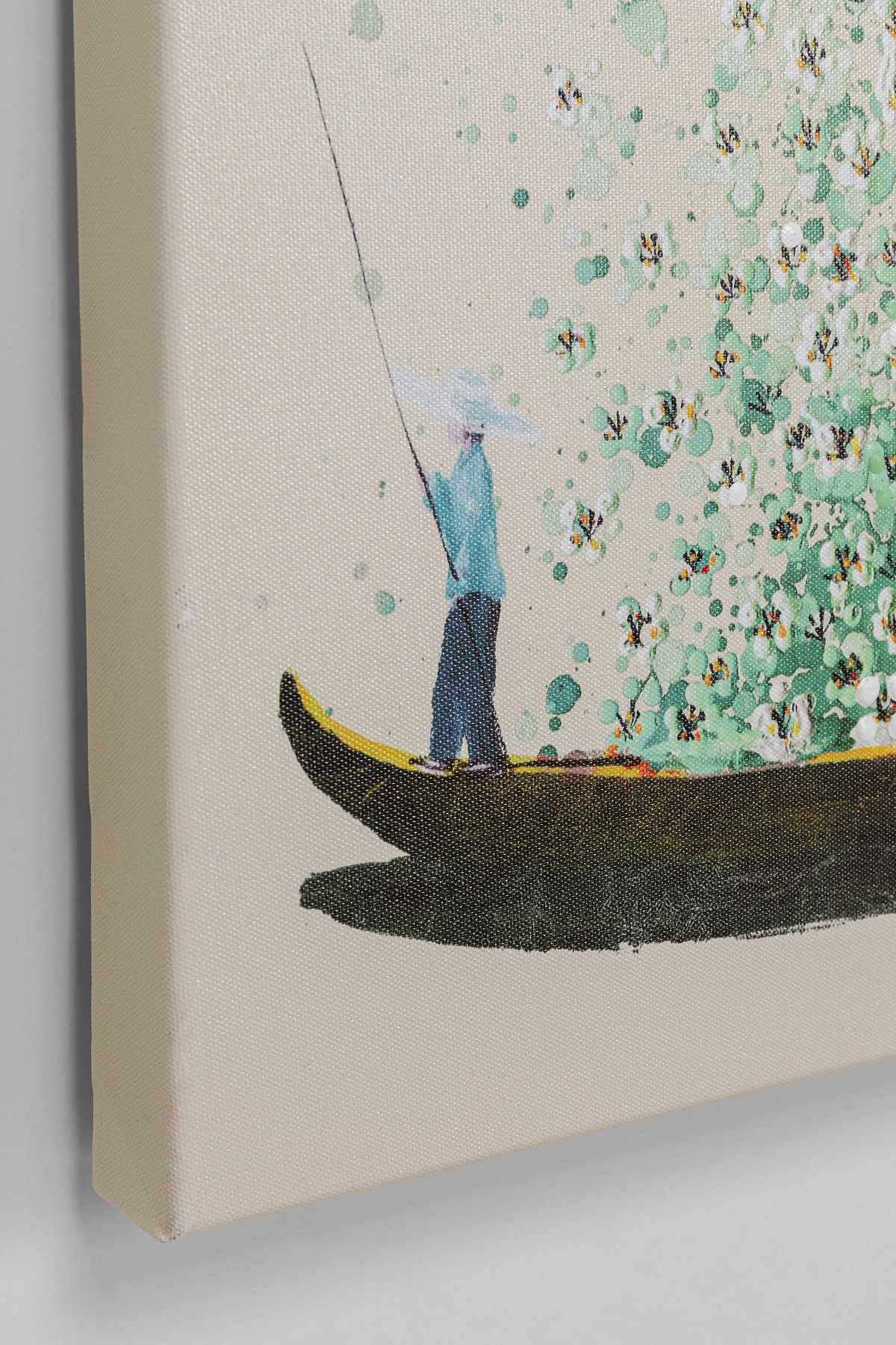 Kare Design Leinwandbild »Leinwandbild Flower Boat Beige Grün 80«
