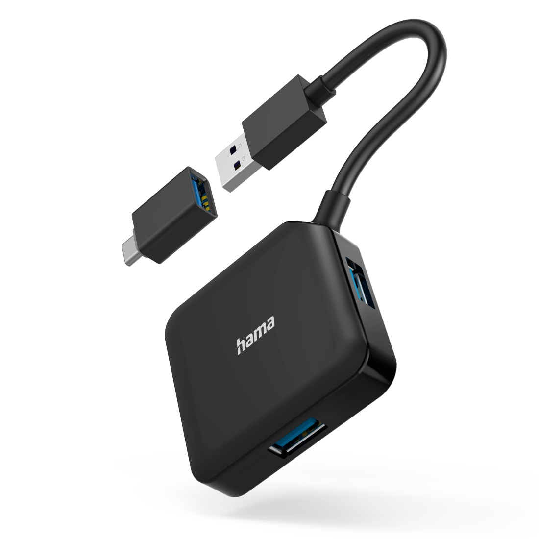 Hama USB-Adapter »USB-C Multiport Adapter Set 2 in1, USB-C, USB-A, USB 3.2 Gen1, schwarz«, USB-C zu USB Typ A, 15 cm