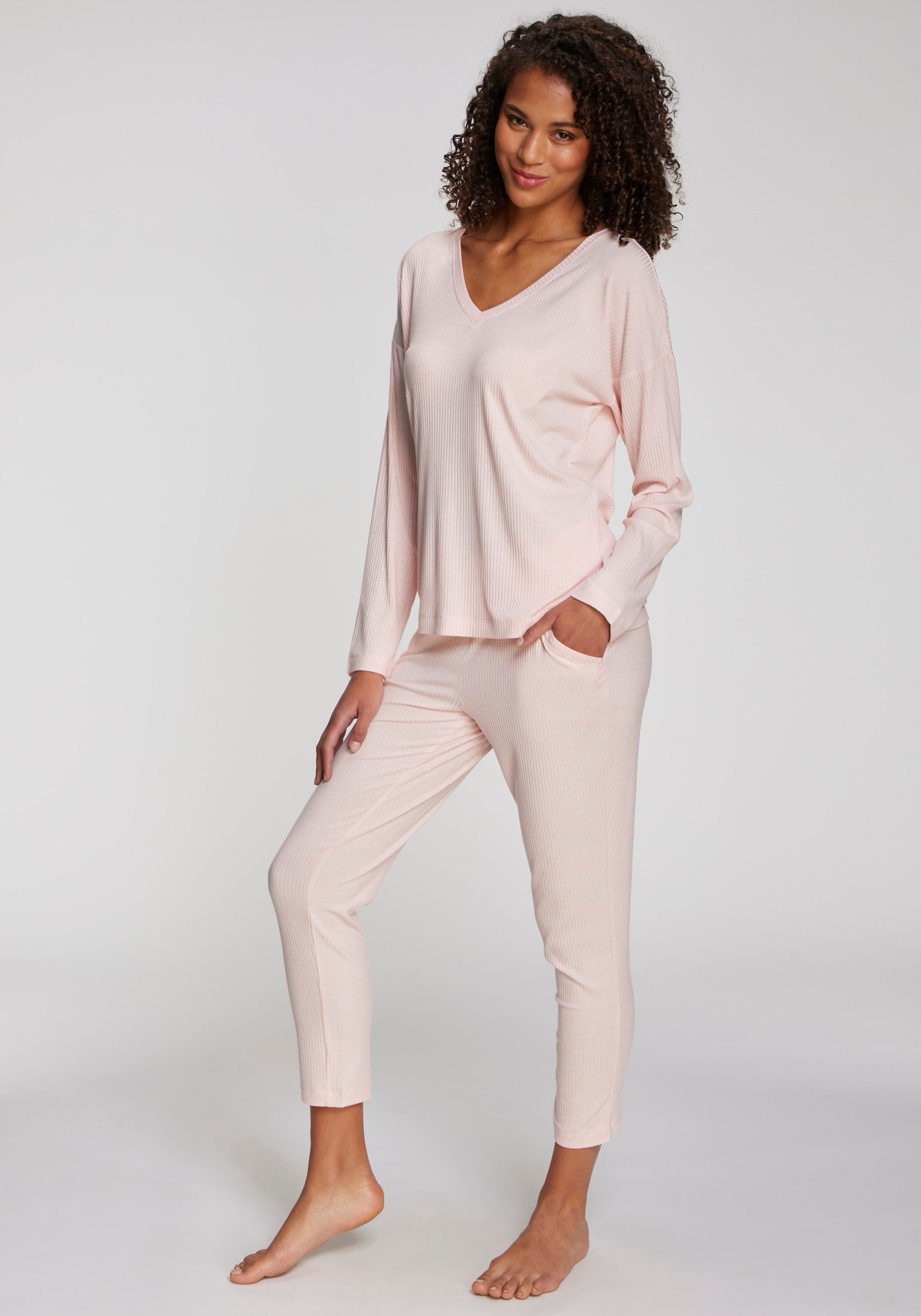s.Oliver Pyjamaoberteil 1-teilig,  aus weicher Rippqualität