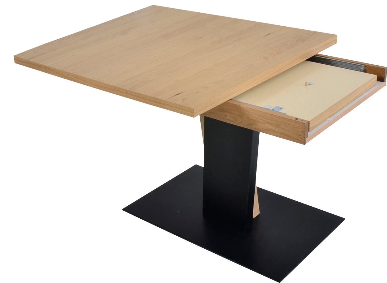 K+W Komfort & Wohnen Esstisch »Giacomo III«, Esstisch in Asteiche bianco furniert, Untergestell im 2 Farben-Mix