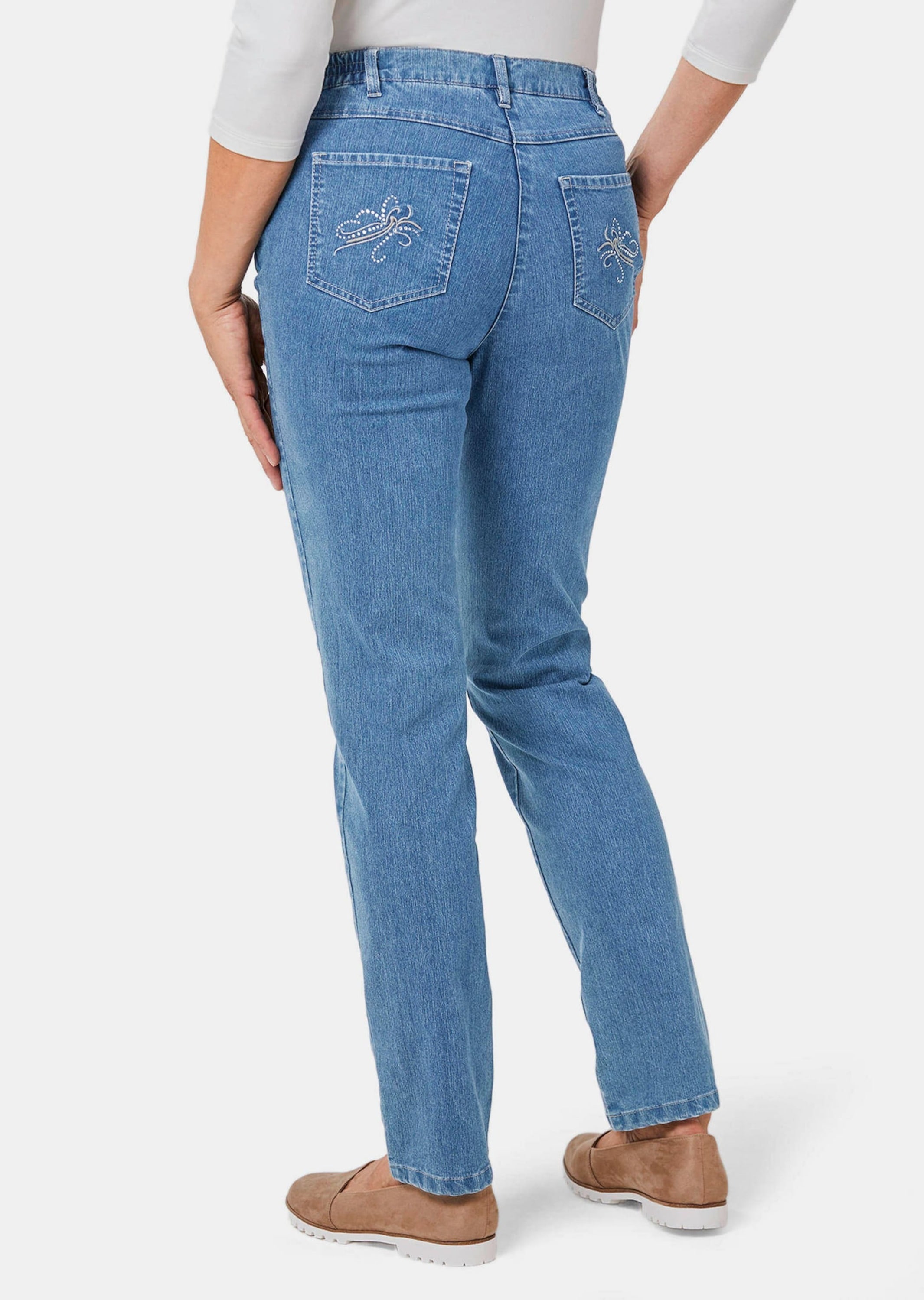 GOLDNER Stretch-Jeans »Jeanshose ANNA Edel geschmückte Jeanshose ANNA«
