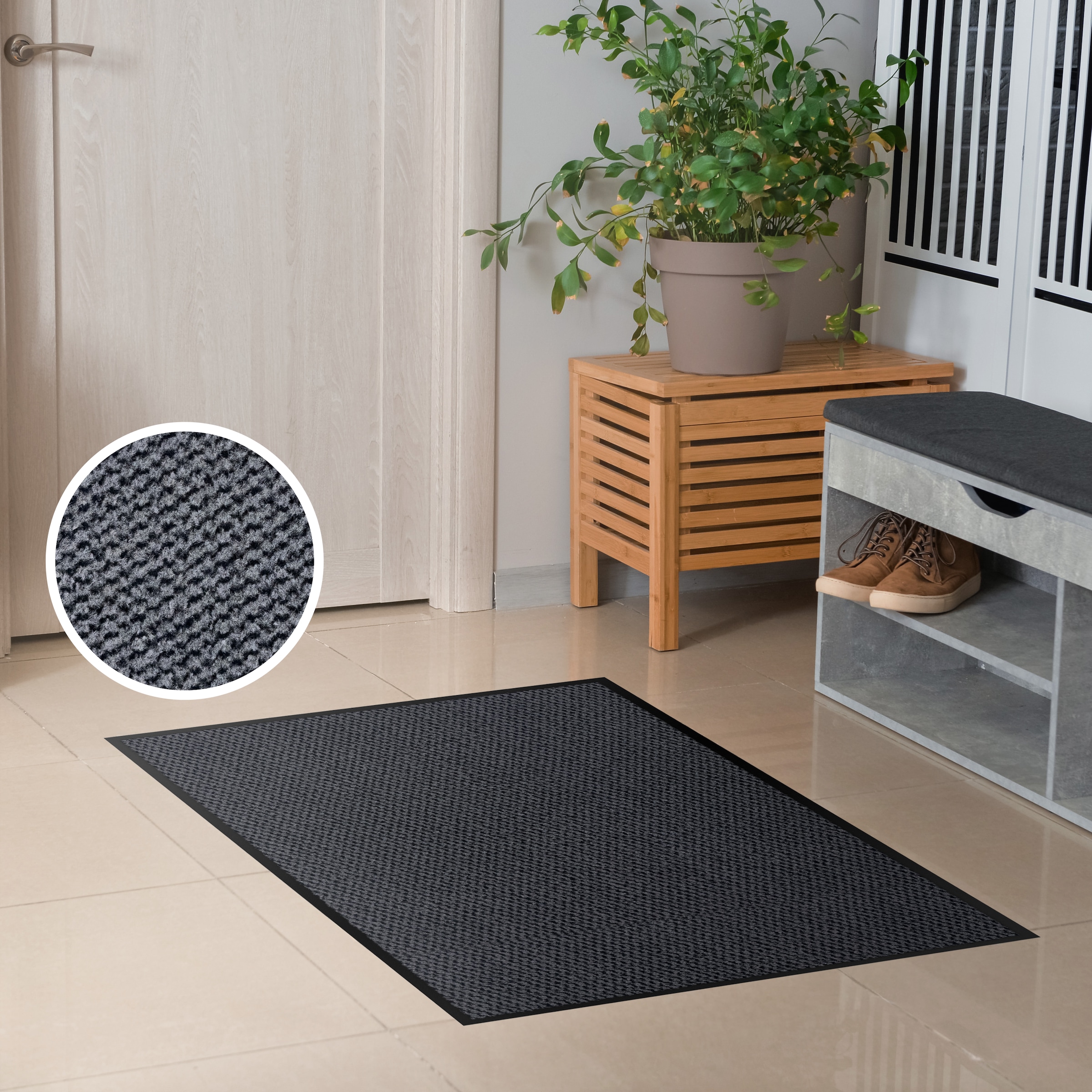 OTTO home Fußmatte "Tarron, Schmutzfangmatte Indoor, für Hausflur und Eingangsbereiche" rechteckig 5 mm Höhe Eingangsmatte, rutschfeste Unterseite, meliert