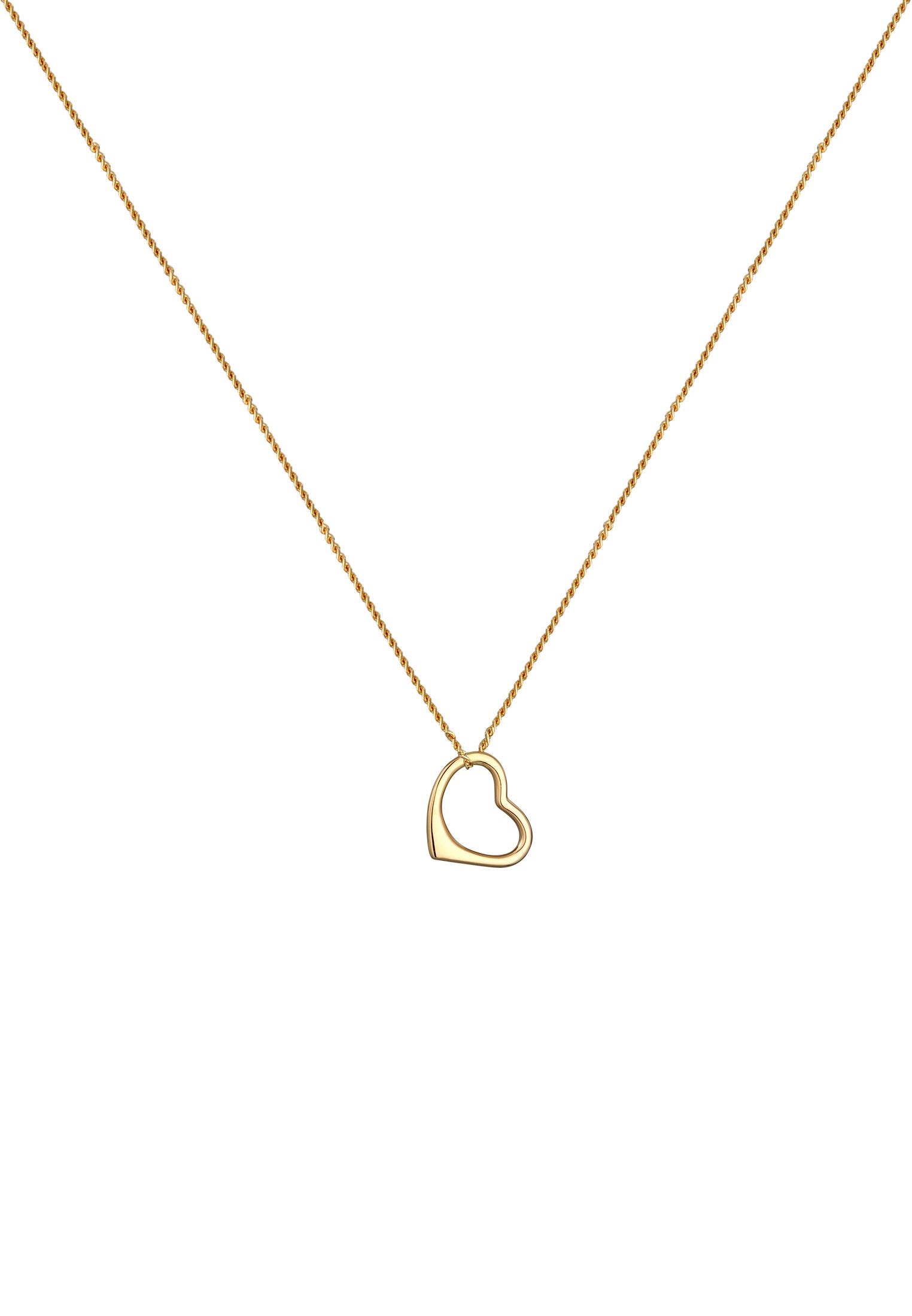 Elli Premium Kette mit Anhänger »Halskette Herz Liebe Klassisch Hochwertig 585 Gelbgold«