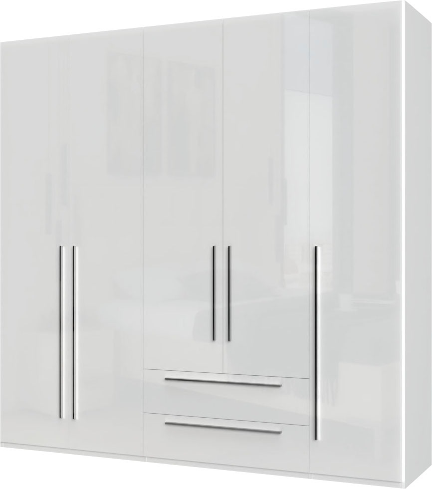Places of Style Kleiderschrank »Piano, UV lackiert, hochglänzend in beige oder weiß, FSC-zertifiziert«, (Made in Europe), in vielen Breiten, Höhe 224cm, mit Soft-Close Funktion, 2 Schubladen