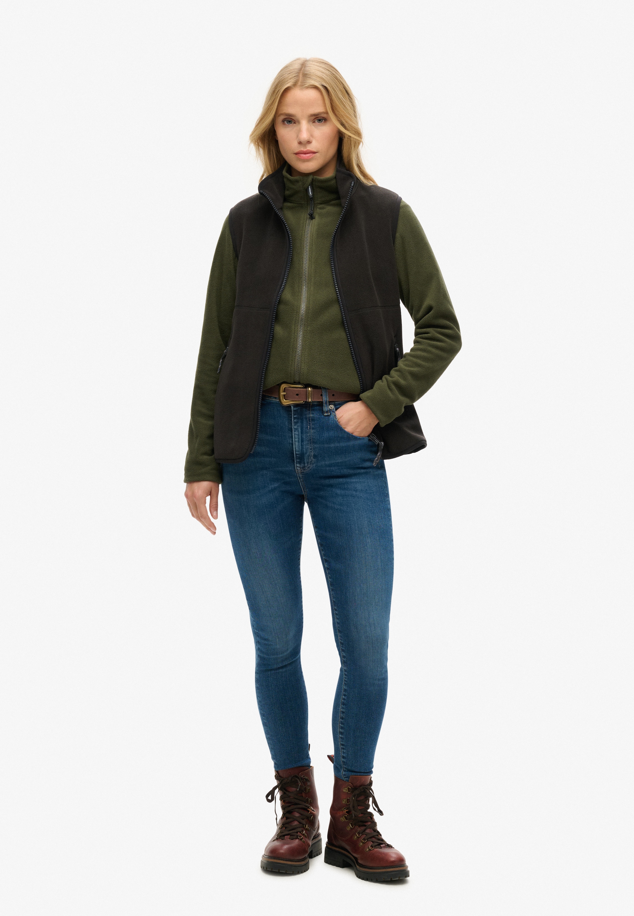 Superdry Fleecejacke »POLAR FLEECE FULL ZIP« ohne Kapuze
