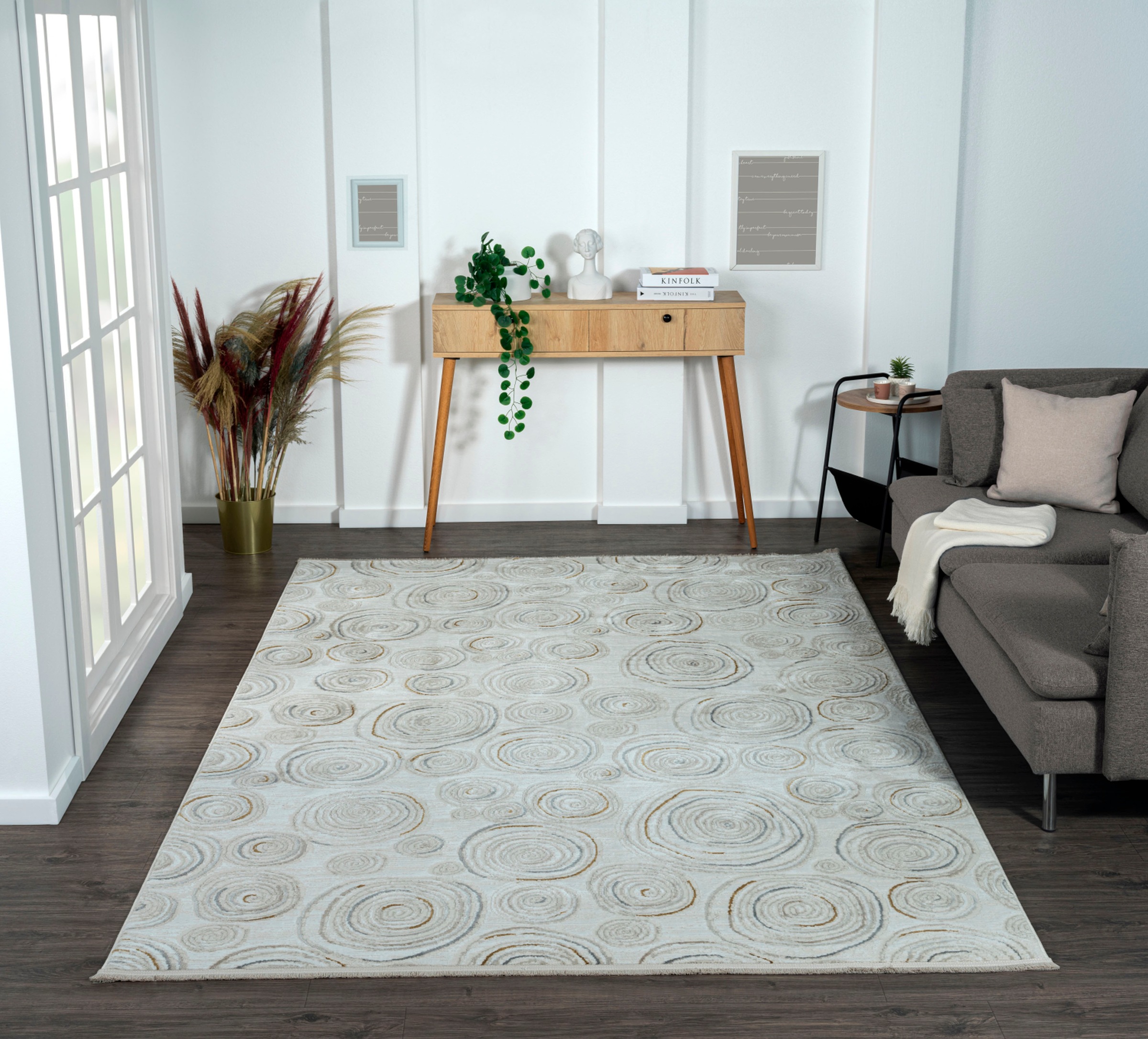 Myflair Möbel & Accessoires Teppich »My Style Lagerräumung«, rechteckig, 10 mm Höhe, Kurzflor, Scandi-Design, besonders weich durch Microfaser, mit Fransen