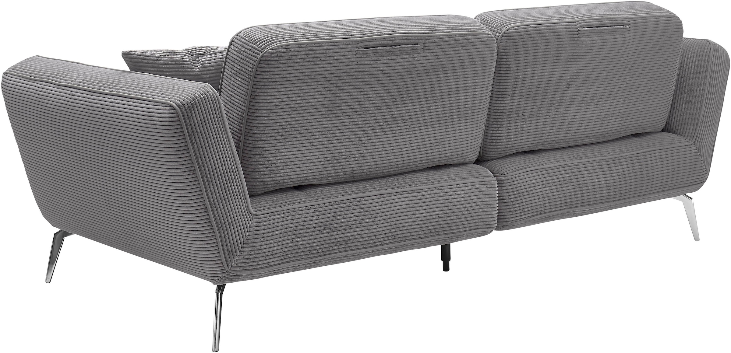 set one by Musterring Big-Sofa »SO 4500«, Füße chromfarben, wahlweise mit Kopfstütze, Breite 260cm, in Cord
