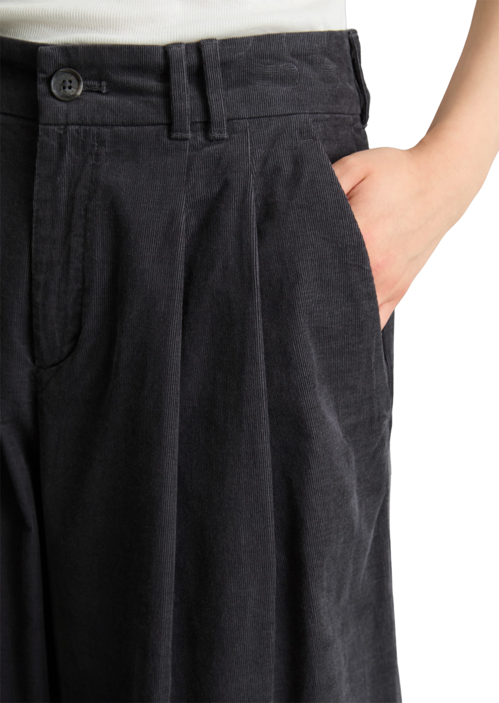 Marc O'Polo DENIM Cordhose  Bundfalten, wide aus Organic Cotton