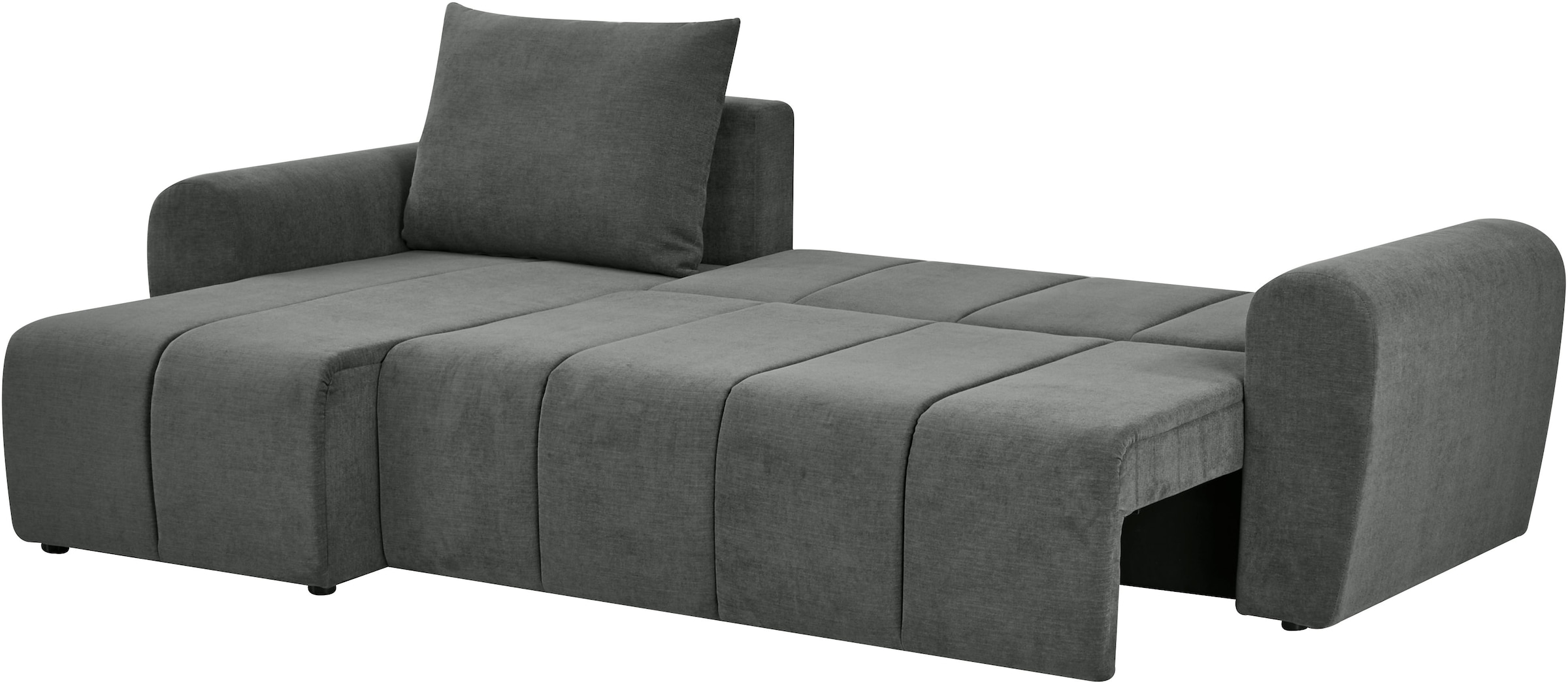 Home affaire Ecksofa »Nortrud, 241 cm, L-Form, mit Schlaffunktion u. Bettkasten« Recamiere rechts / links montierbar, in Cord und Webstoff