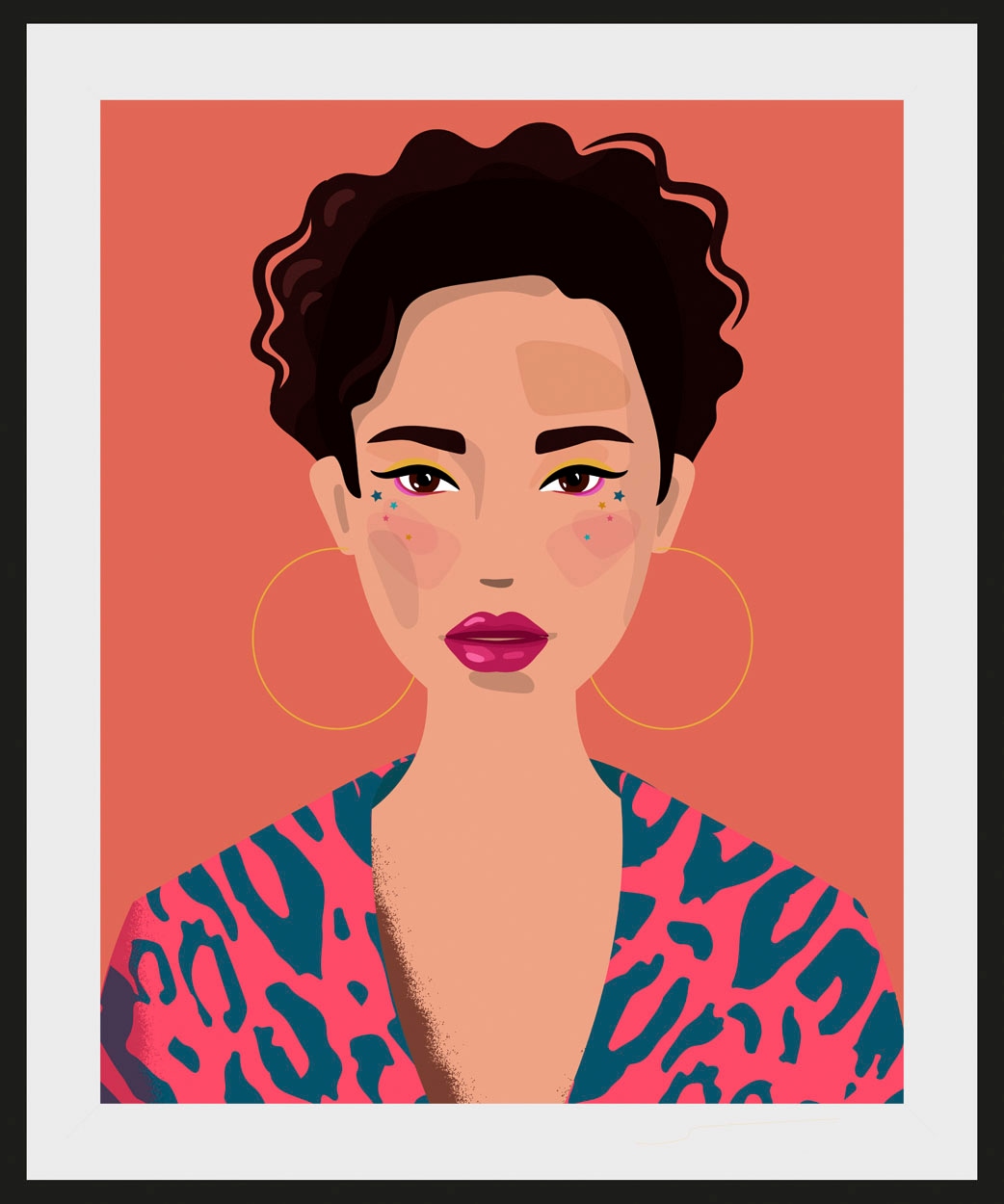 queence Bild »Ajosch«, Frau-Porträts-Portrait-Bilder von Frauen-Fashion-Mode-Magazincover, (2 St.), HD Premium Poster-Druck inkl. Holzrahmen
