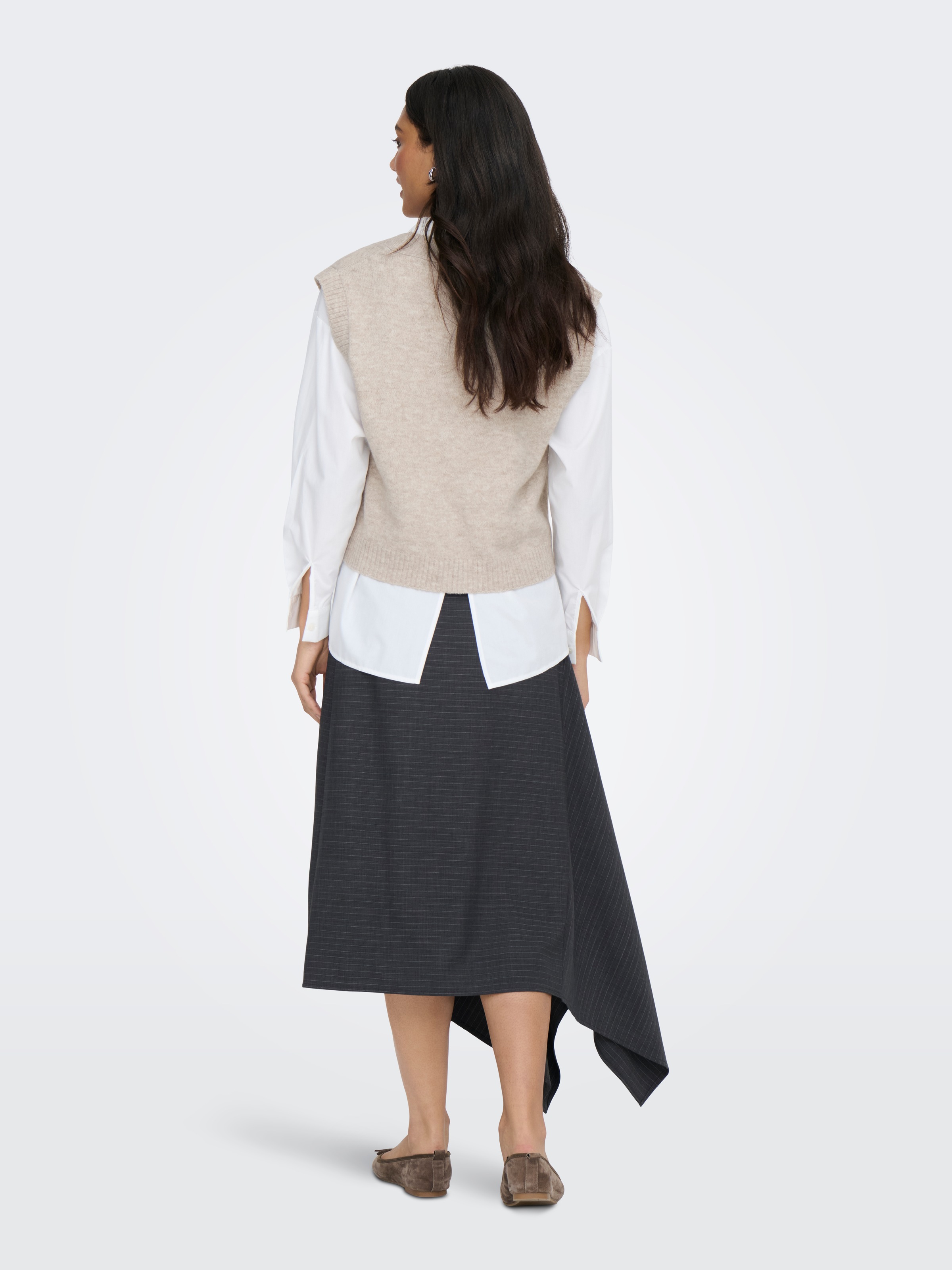 JDY Strickweste »JDYSUPER S/L V-NECK VEST KNT NOOS« Materialmix