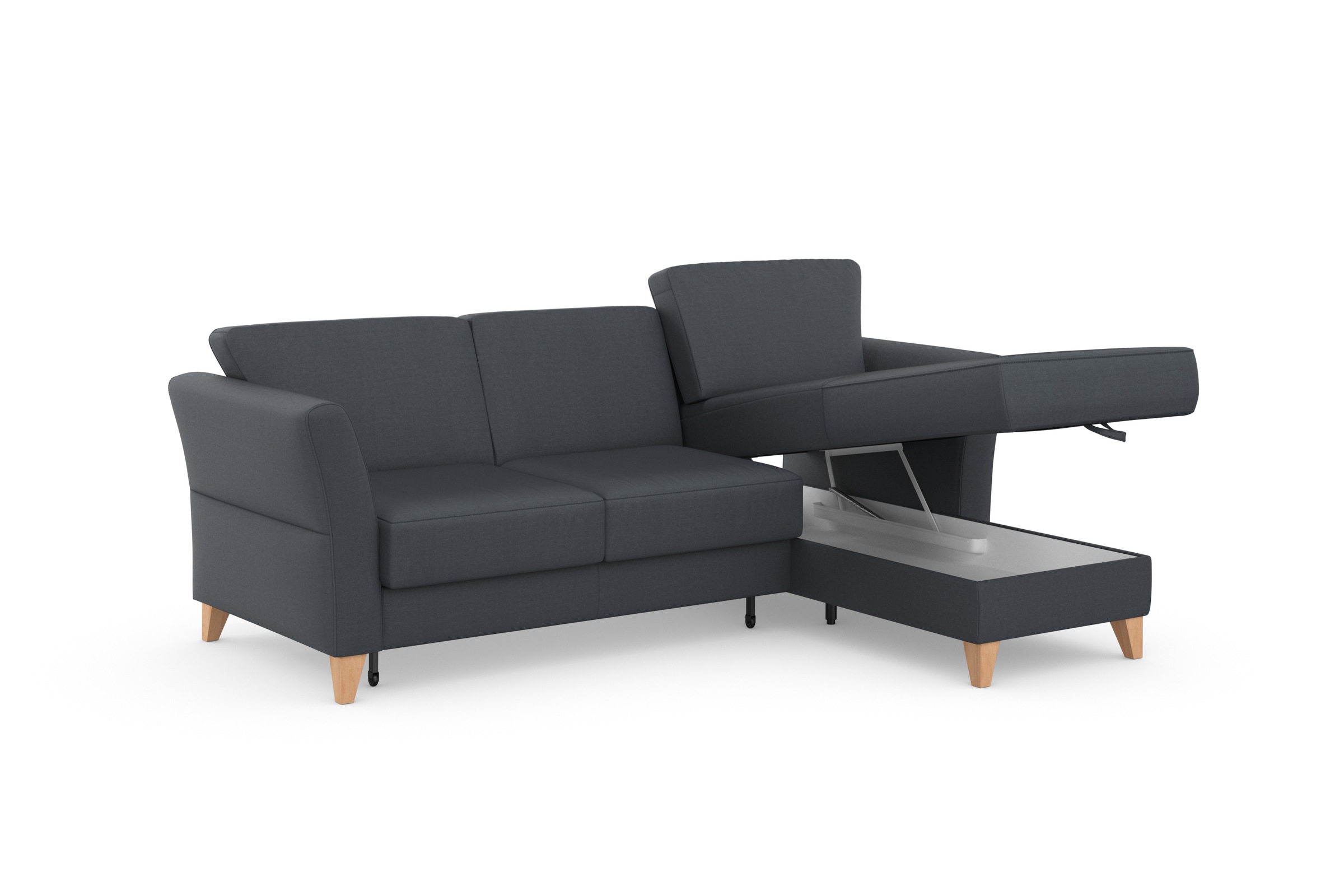 sit&more Ecksofa »Visby L-Form«, Wahlweise mit Bettfunktion und Bettkasten, frei im Raum stellbar