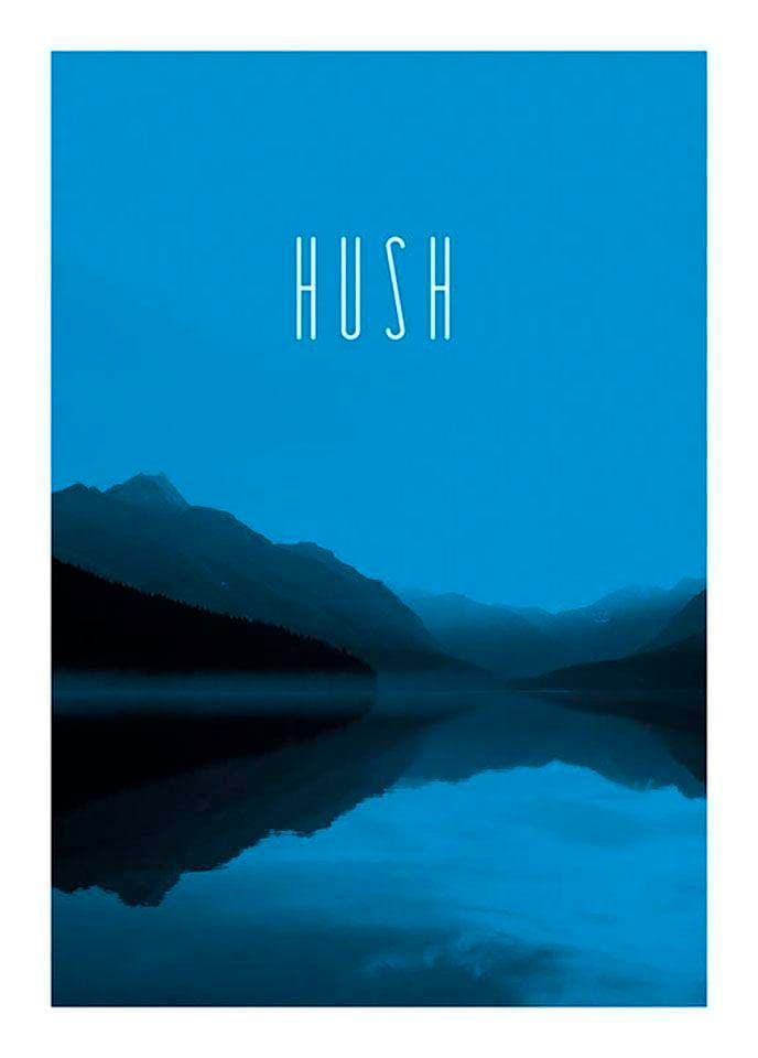 Komar Bild »Word Lake Hush Blue«, Natur, (1 St.), Wandbild zur Dekoration - ohne Rahmen