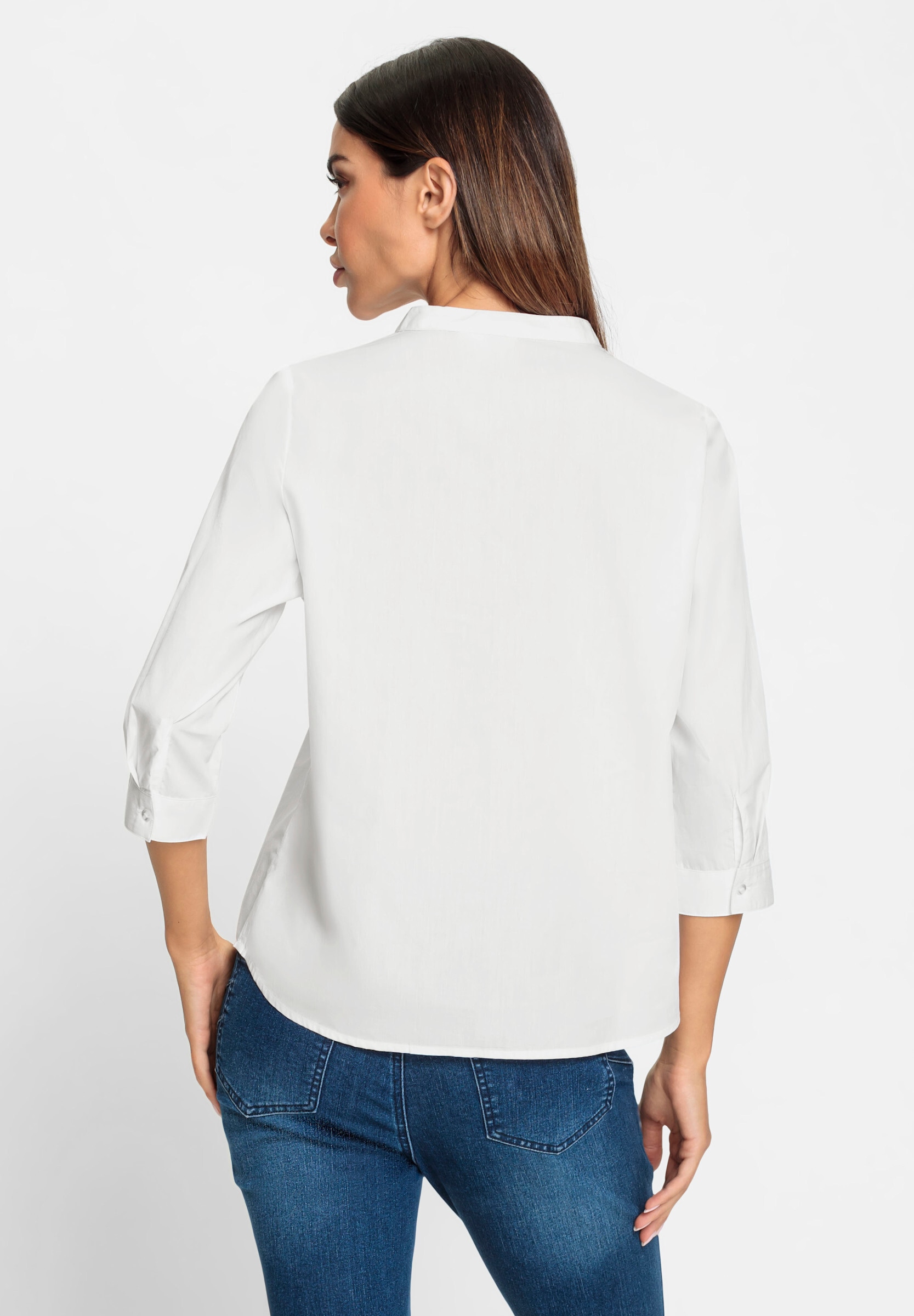 heine Hemdbluse »Bluse Baumwollbluse mit Stehkragen«
