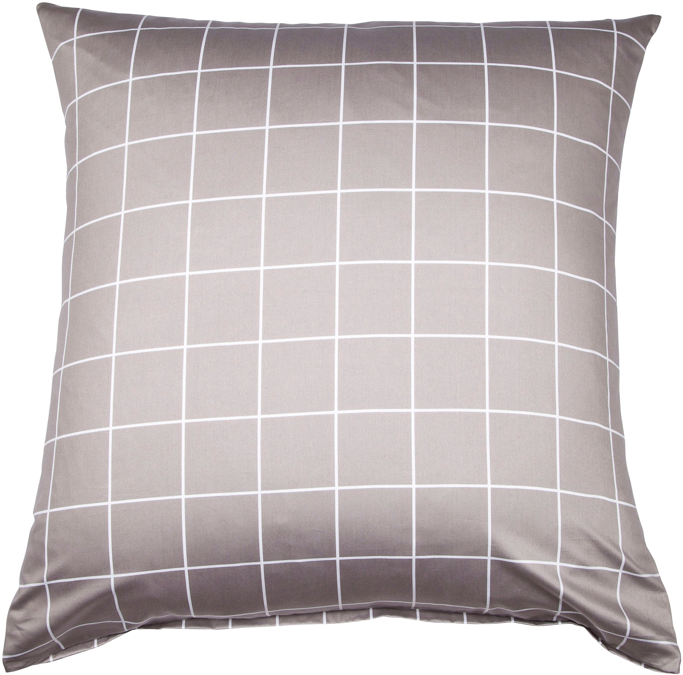 Janine Kissenbezug "modernclassic 39025, Mako-Satin aus 100% Baumwolle" mit Reißverschluss, in Gr. 40x80 oder 80x80 cm, mit Karos und Streifen
