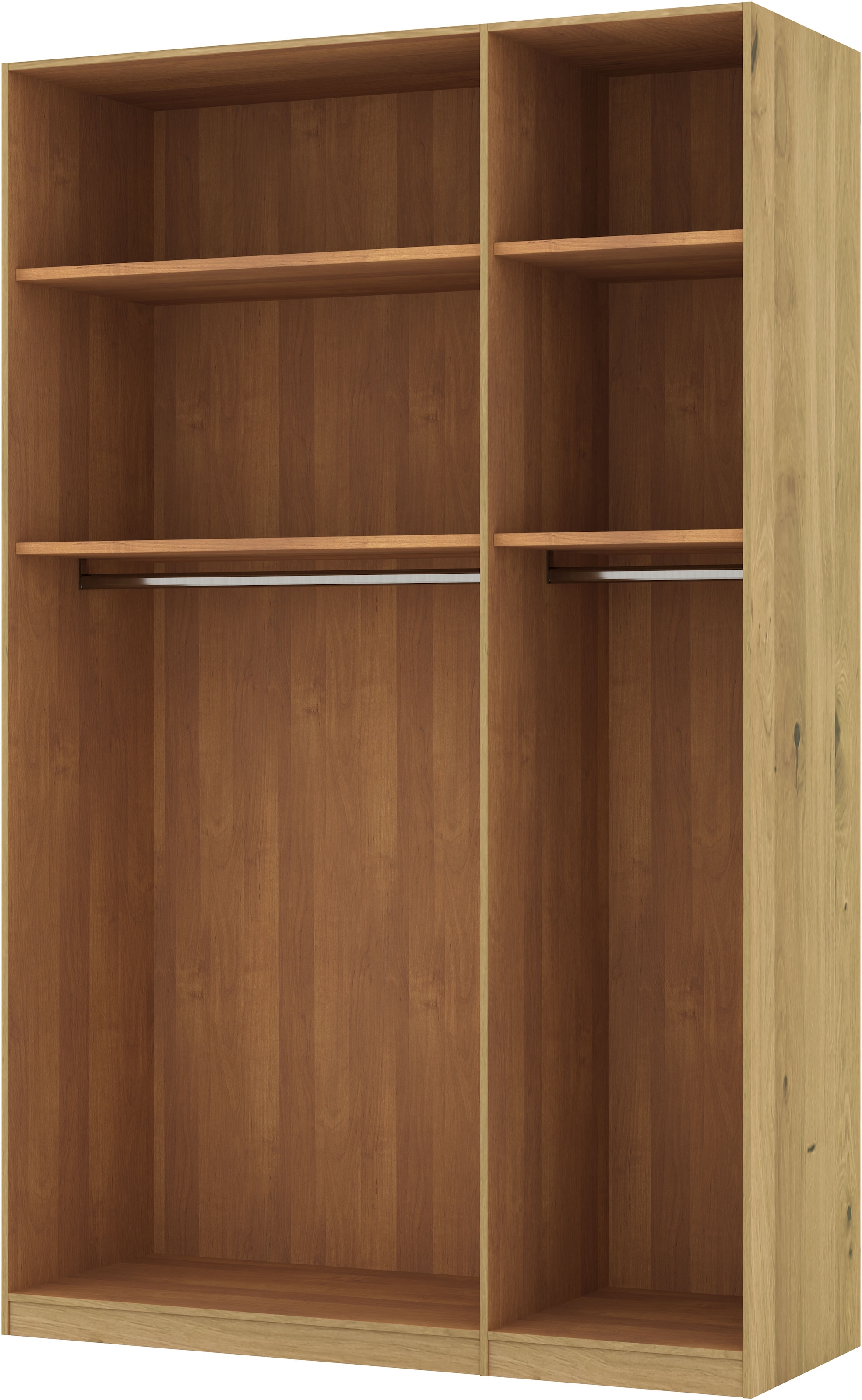 Musterring Drehtürenschrank »Savona, Kleiderschrank, Schrank, Garderobe, teilmassiv Eiche«, (mit Türdämpfern, in 5 Breiten & 2 Höhen, extra Böden, MADE IN GERMANY), Türen in Bianco-Eiche massiv, mit Querriegel, verschiedene Größen