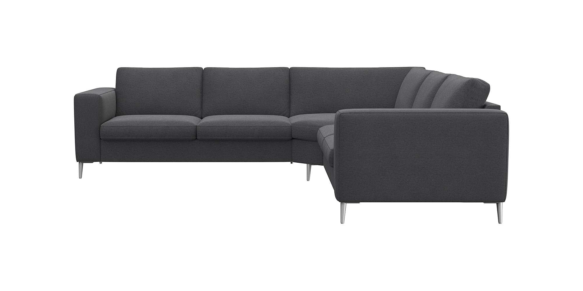 FLEXLUX Ecksofa »Fiore, gleichschenklig, super Sitzkomfort durch Kaltschaum im Sitz« breite Armlehnen, Füße Alu