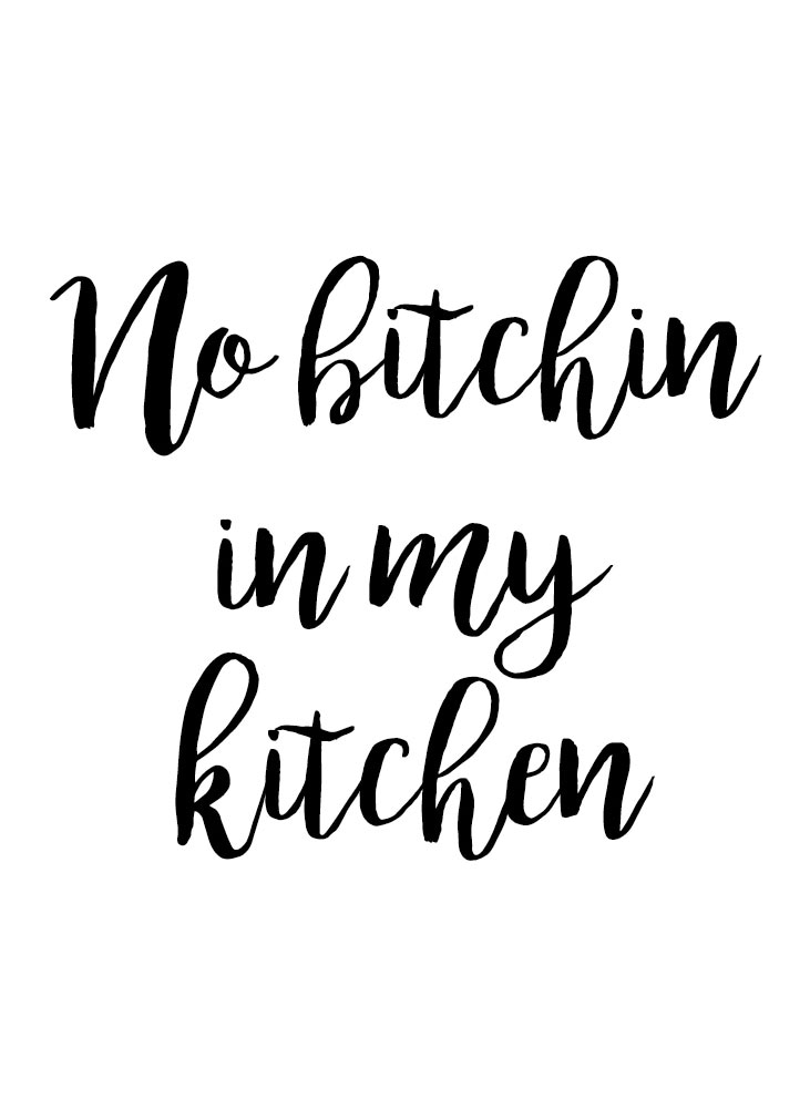 queence Wanddekoobjekt »No bitchin auf bestellen kitchen«, my auf Schriftzug Raten in Stahlblech