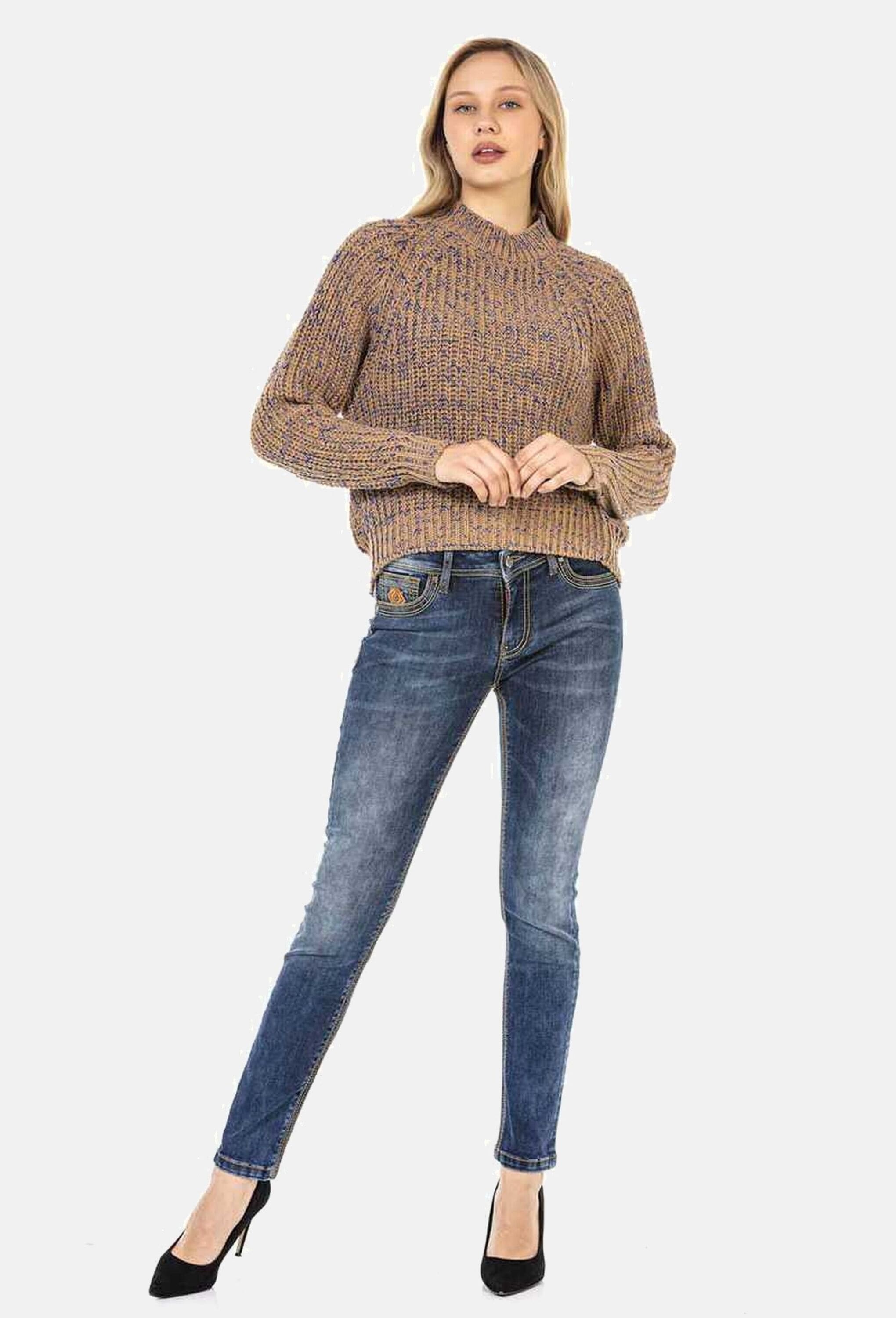 Cipo & Baxx Slim-fit-Jeans »Cipo & Baxx Jeans« mit trendigen Ziernähten, WD462