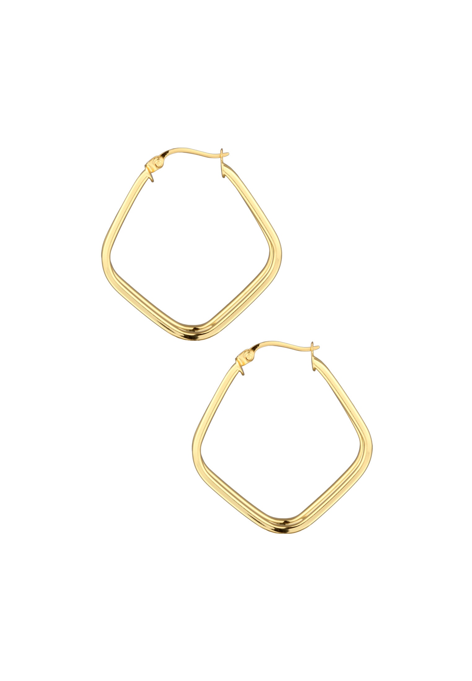 Elli Paar Creolen »Ohrringe Creolen Damen Zweireihig Rechteck 925 Silber«