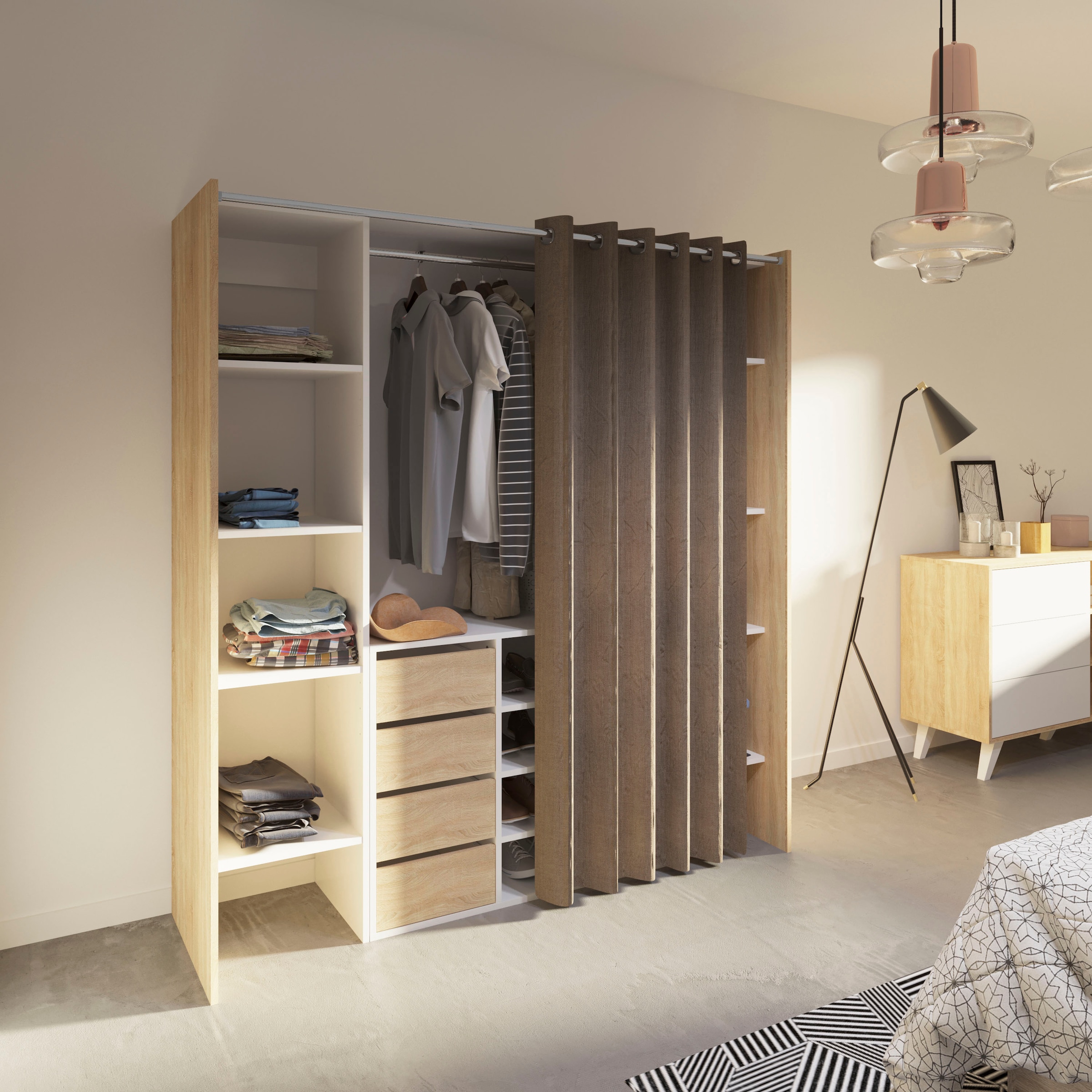 TemaHome Kleiderschrank »TOM«, ausziehbar auf 185,3 cm
