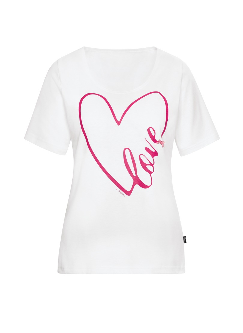 Trigema Pyjamaoberteil »TRIGEMA T-Shirt mit großem Herz-Motiv«