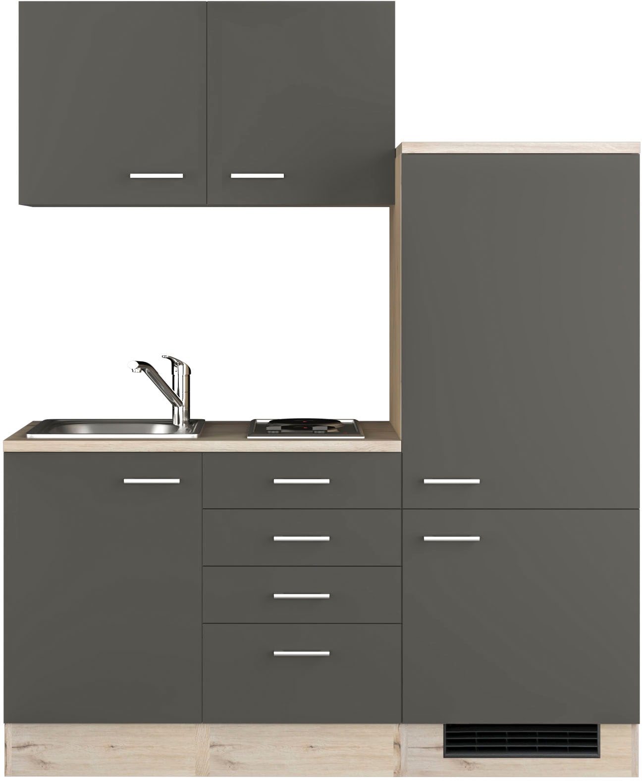 Flex-Well Küche »Morena«, Gesamtbreite 160 cm, mit Einbau-Kühlschrank,  Kochfeld und Spüle, etc. auf Raten bestellen