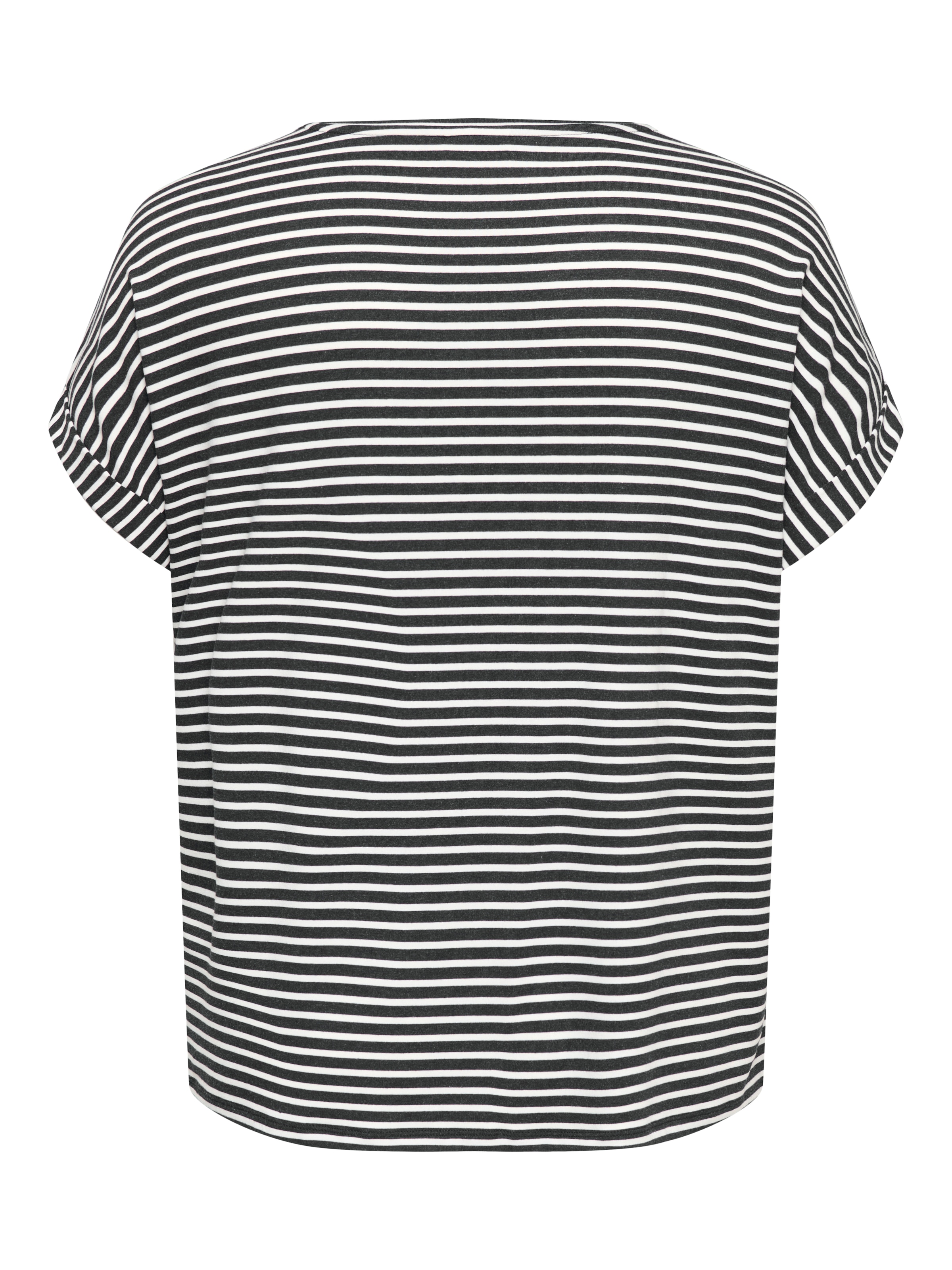 ONLY CARMAKOMA Kurzarmshirt »CARMOSTER STRIPE S/S O-NECK TOP JRS NOOS«