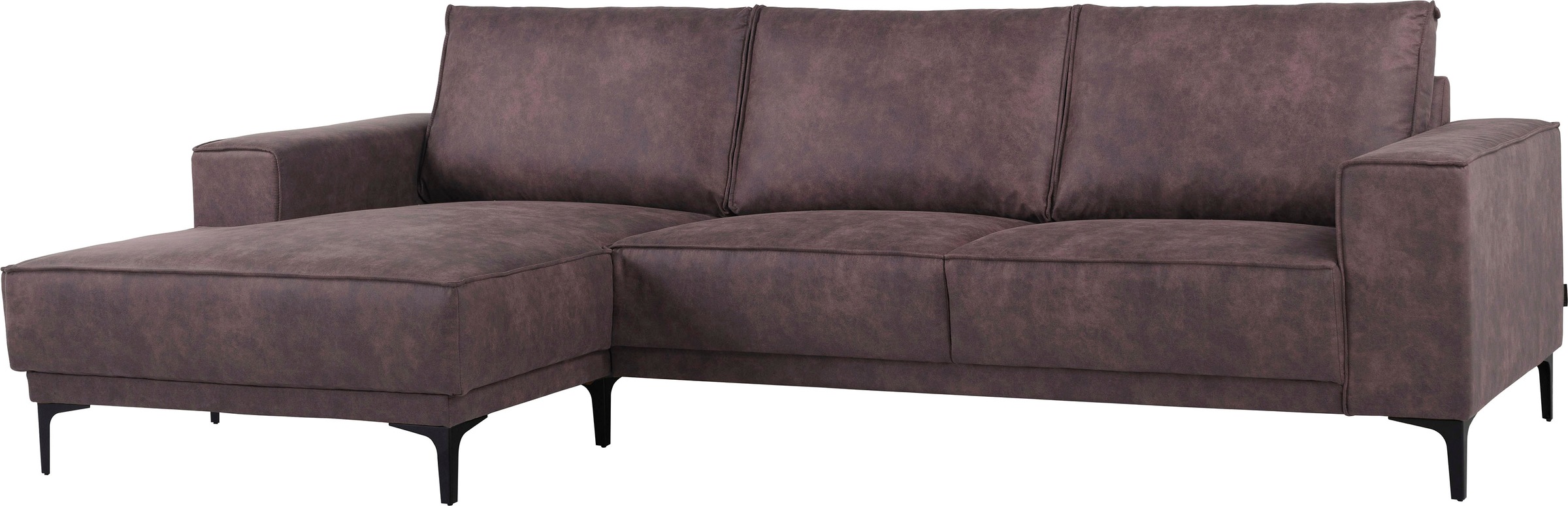 Places of Style Ecksofa »Polsterecke Oland, Struktur, Flachgewebe, Luxus-Microfaser, Boucle«, L-Form, 280 cm, Wellenunterfederung, Skandi-Design, Metallfüße