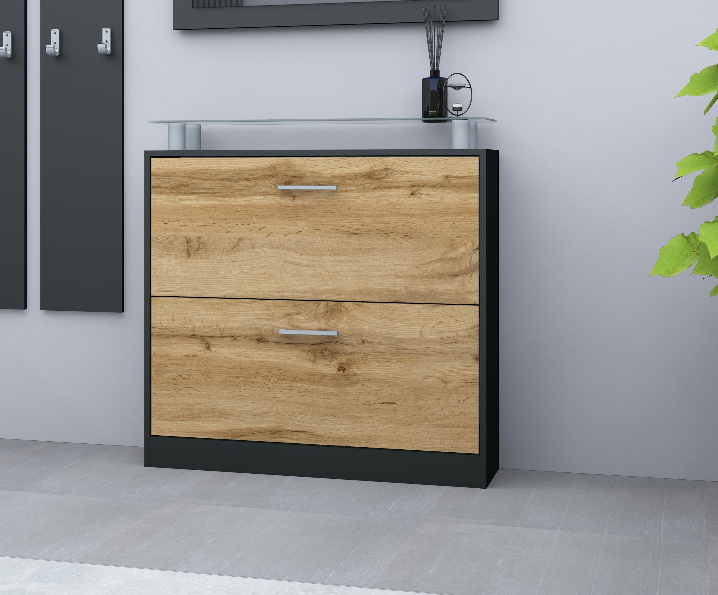 borchardt Möbel Schuhschrank »Finn«, Breite 89 cm, mit Glasablage
