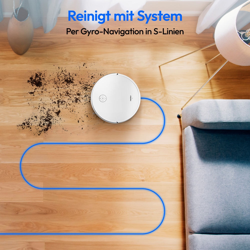 Medion® Saugroboter »S35 (MD 11899), intelligente S-Linien Navigation, 4 kPa Saugleistung«, App-Steuerung, Teppicherkennung, 120 min Laufzeit, Ladestation