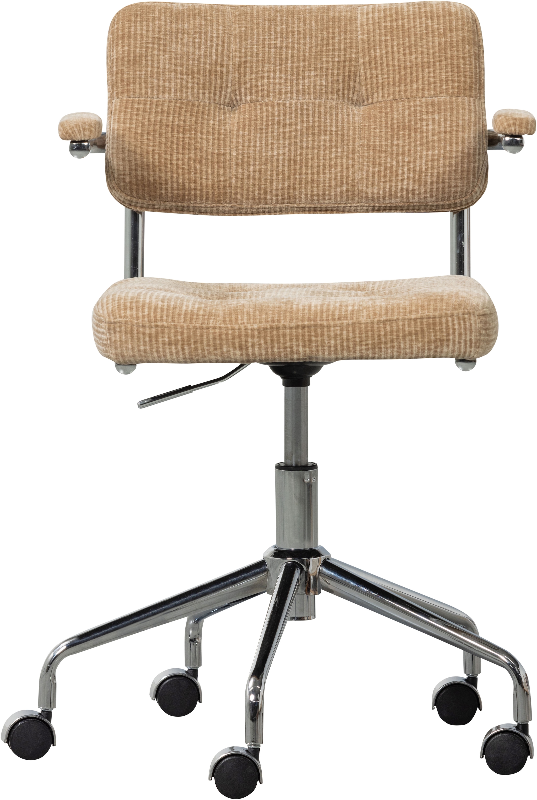 WOOOD Drehstuhl »Kova mit Rippenstoff-Bezug höhenverstellbar, B 54 x T 60 x H 87 cm« () Drehbar, Hohe Verschleißfestigkeit, Tragkraft 125 kg