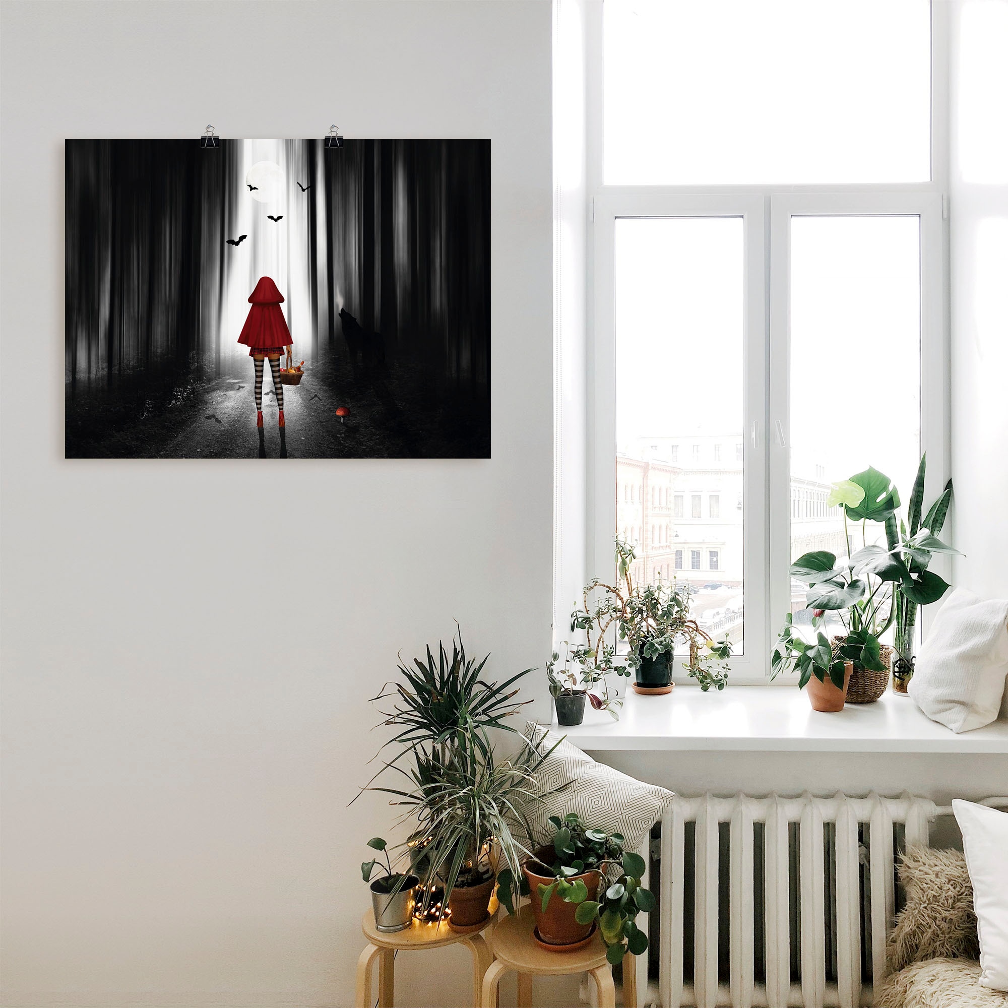 Artland Wandbild »Das Rotkäppchen auf High Heels«, Dark Fantasy, (1 St.), als Alubild, Outdoorbild, Leinwandbild, Poster in verschied. Größen