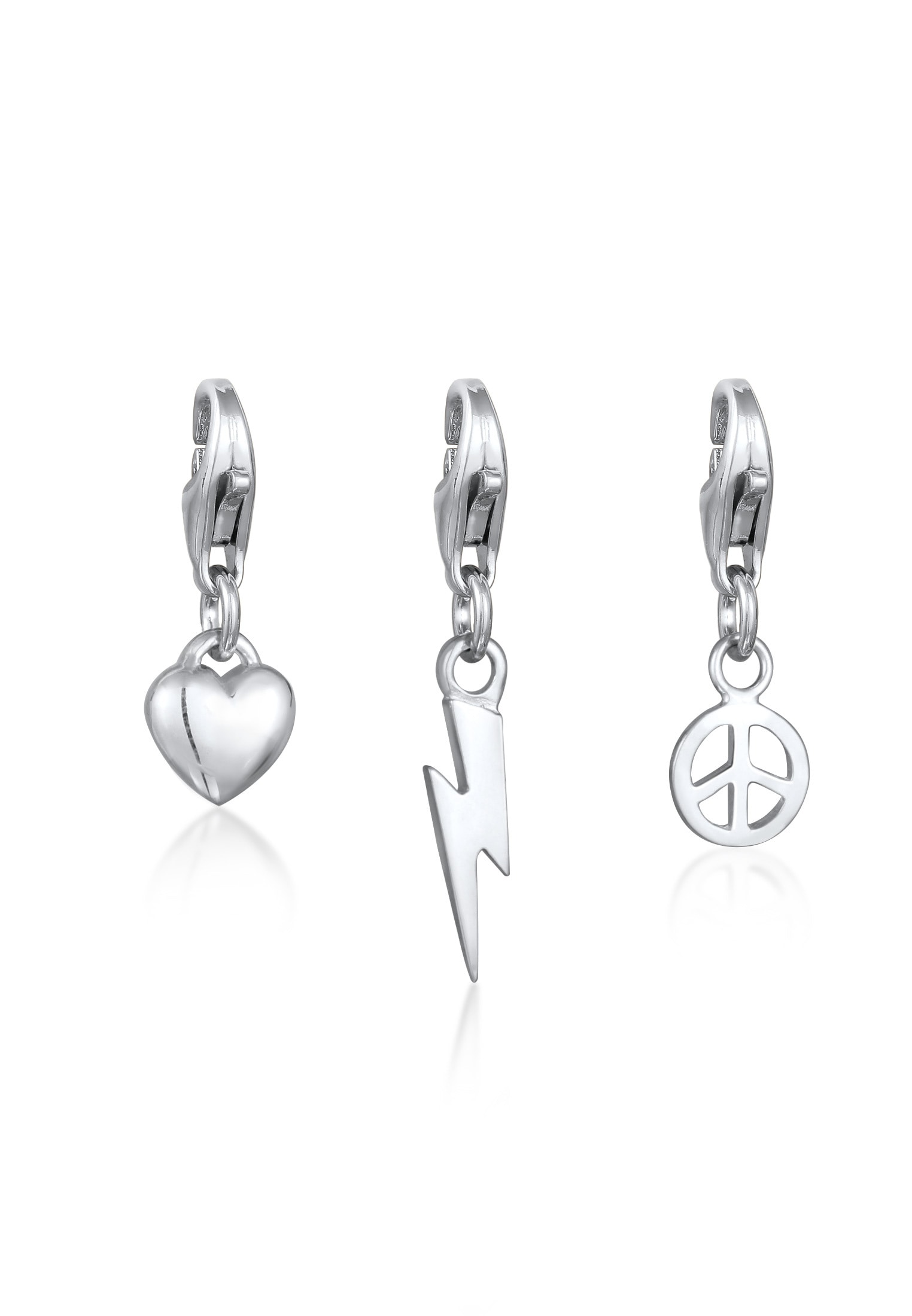 Charm Stern »Charm Charms Herz Blitz Peace 925 Sterling Silver«