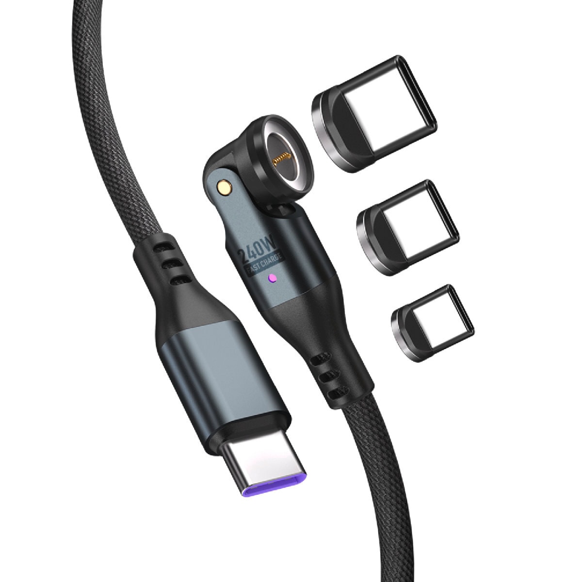 4smarts USB-Kabel »USB-C 540° Magnetkabel-Set GravityCord 240W«, USB Typ C, 180 cm