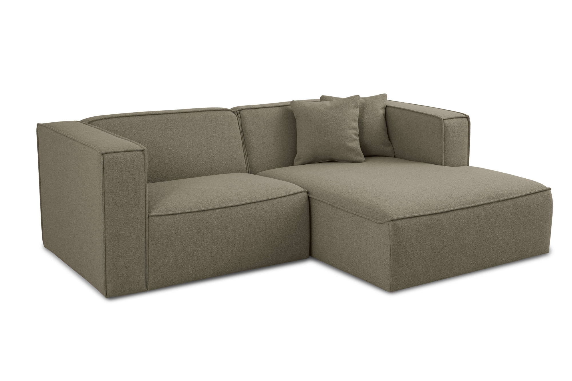 OTTO home Ecksofa »Tammie«, Breite 222 cm, Webstoff fein, bodentief, mit Wellenunterfederung