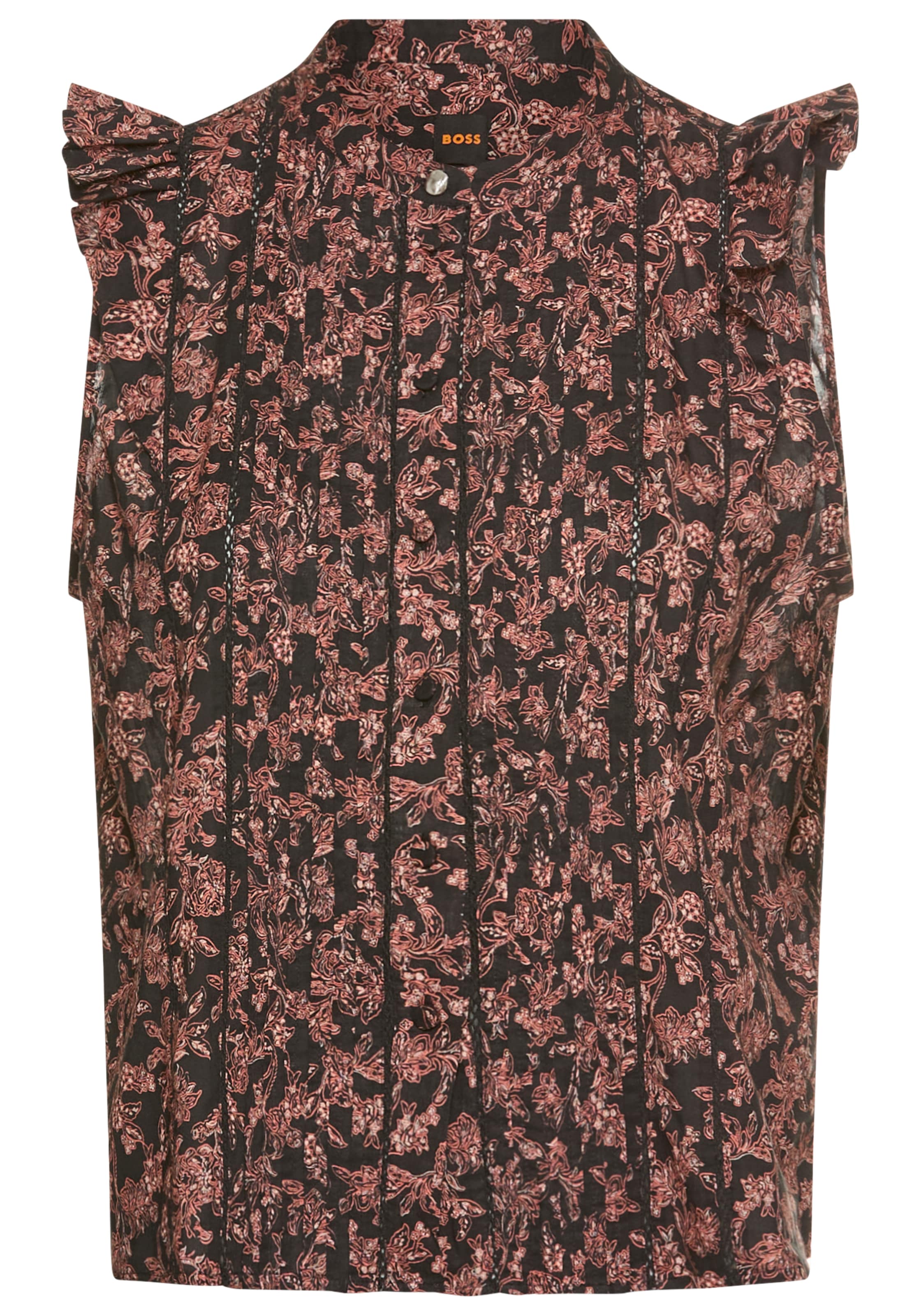 BOSS ORANGE Klassische Bluse »Bantiana Premium Damenmode«, mit Ajour Details, Stehkragen