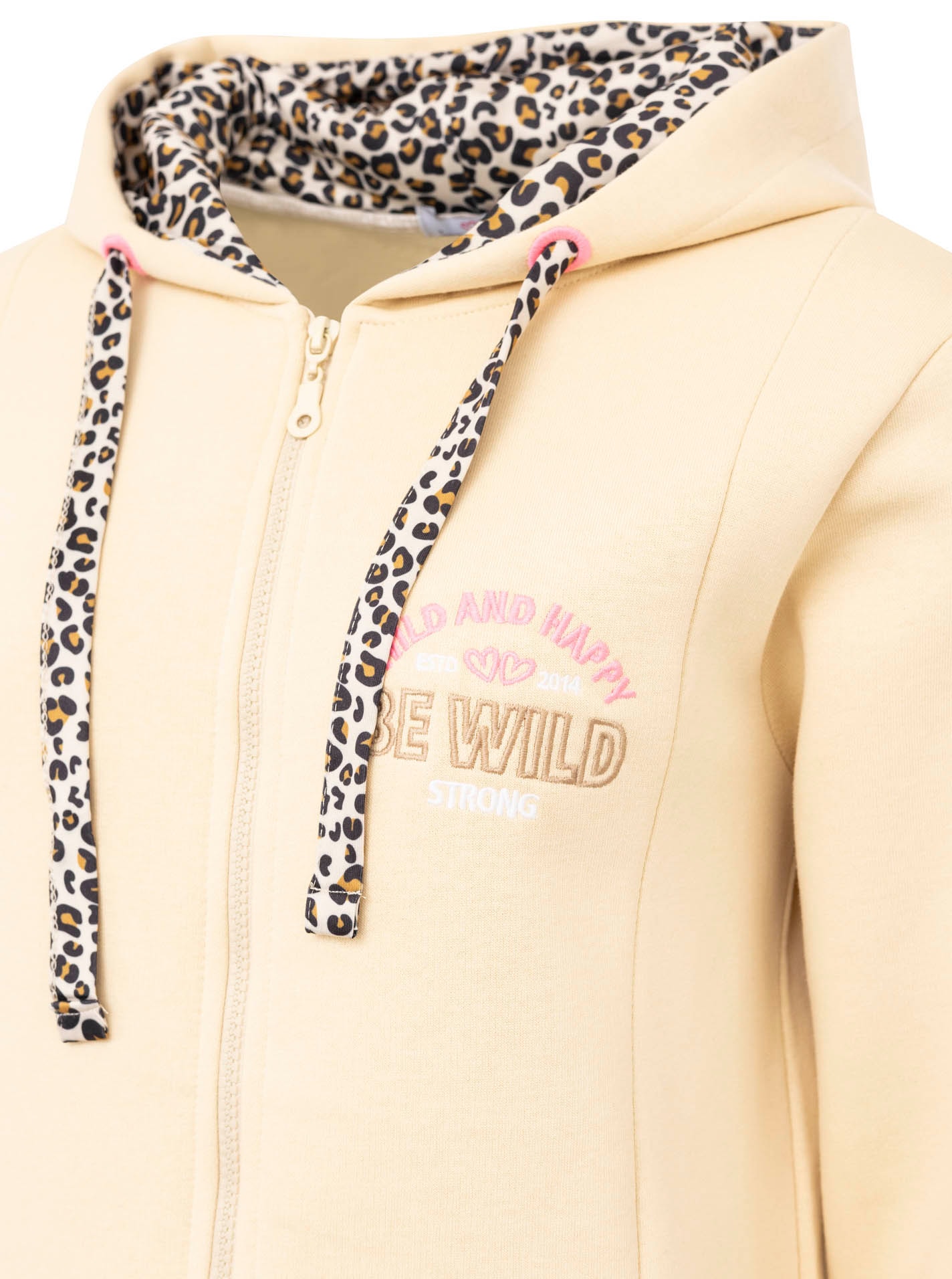 Zwillingsherz Langmantel »Wild and Happy«, mit Leo Details, Reißverschluss, Taschen und großem Stickmotiv