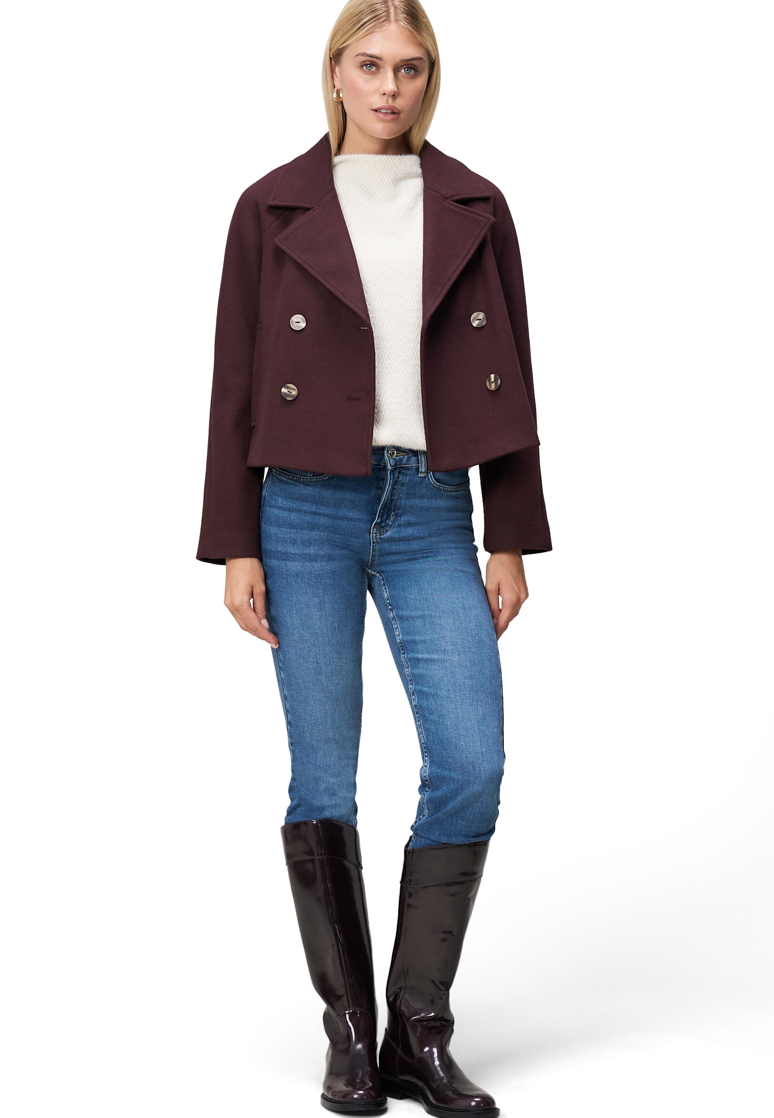 Zero Sweatshirt »Sweatshirt mit Fischgrätmuster«
