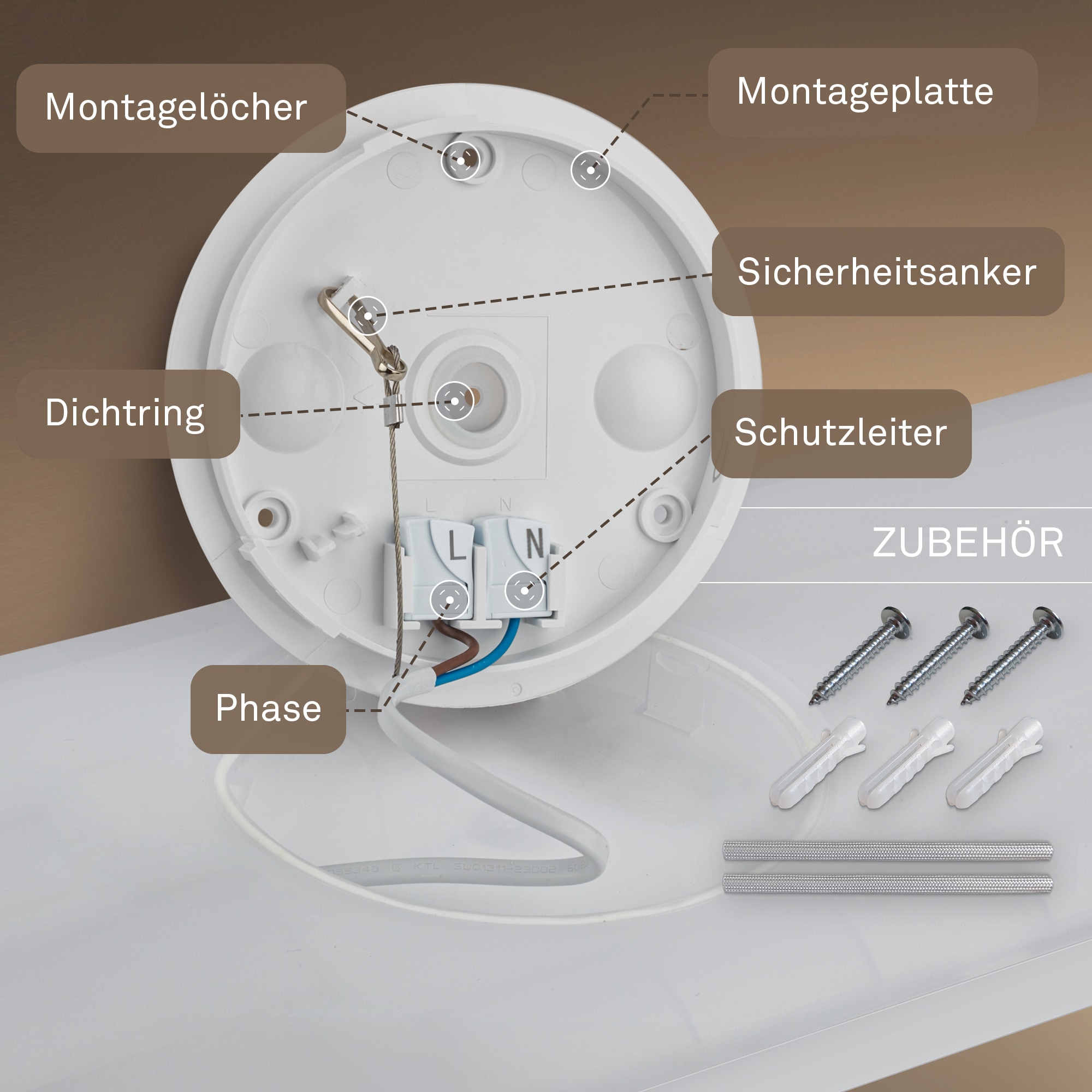 B.K.Licht LED Panel »SHALLOW« LED-Board 1 Stk. Neutralweiß 24x24x3 cm, Badlampe, Badezimmer, Küche, Wohnzimmer