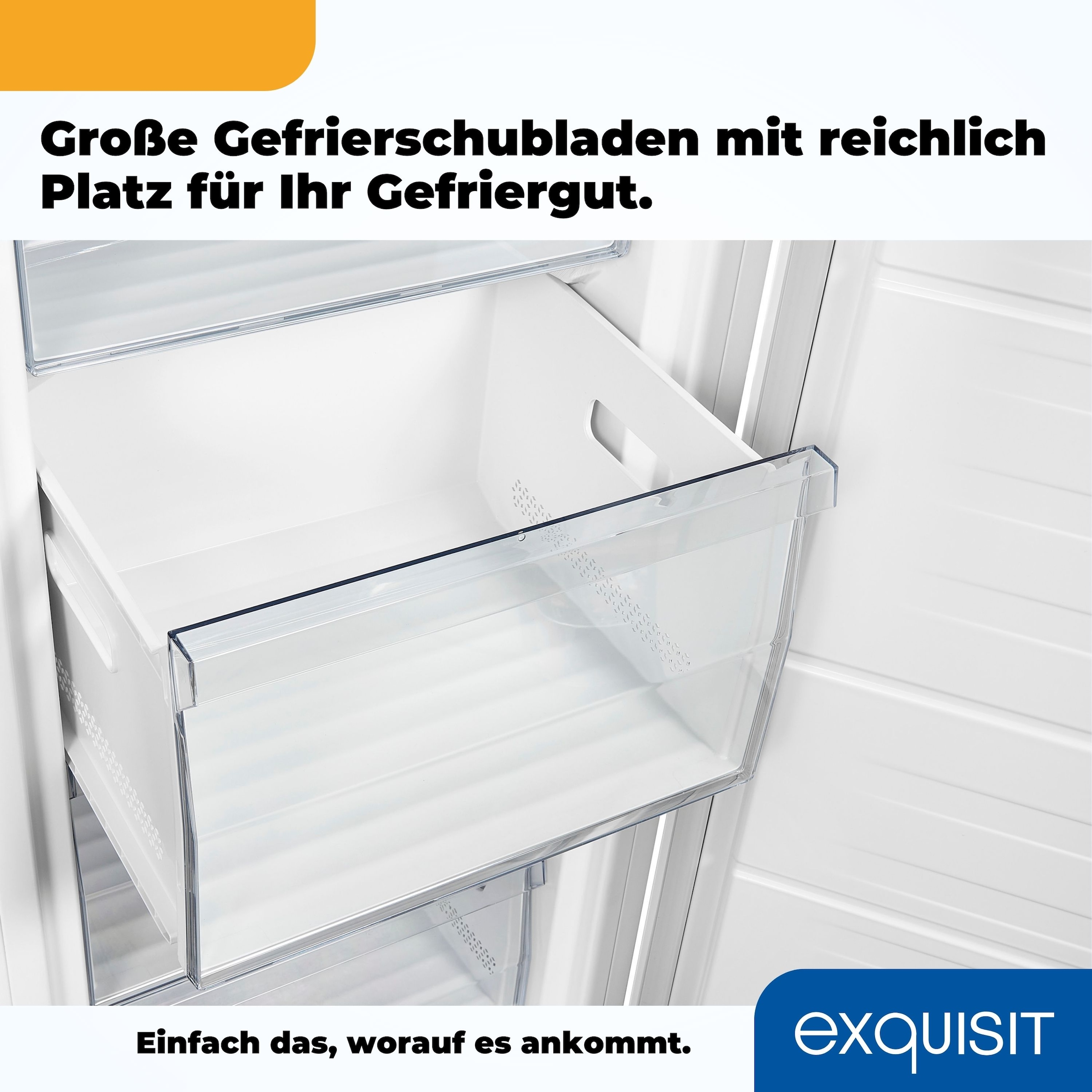 exquisit Gefrierschrank »GS231-NF-H-010E weiss«, 143,4 cm hoch, 56 cm breit, 155 L Volumen, NoFrost, Schnellgefrieren, 4 Sterne