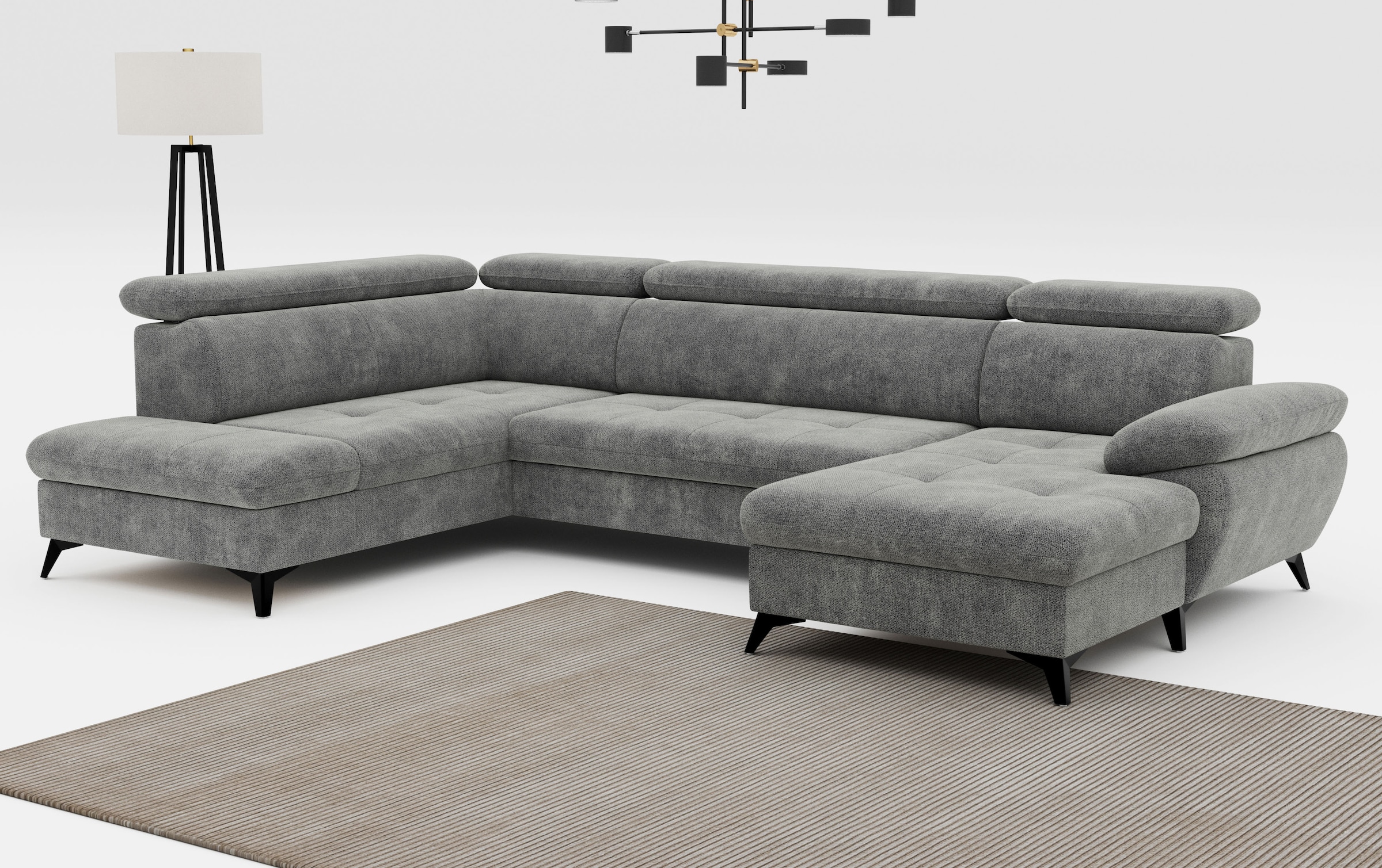 COTTA Wohnlandschaft »Hudson U-Form«, mit Kopfteilverstellung, wahlweise mit Bettfunktion & Bettkasten